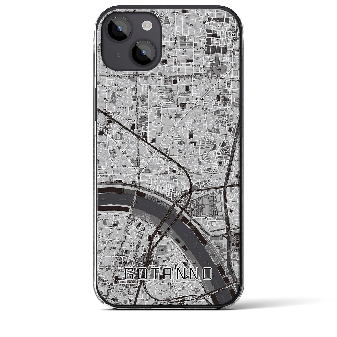 【五反野(東京都)】地図柄iPhoneケース(クリアタイプ)