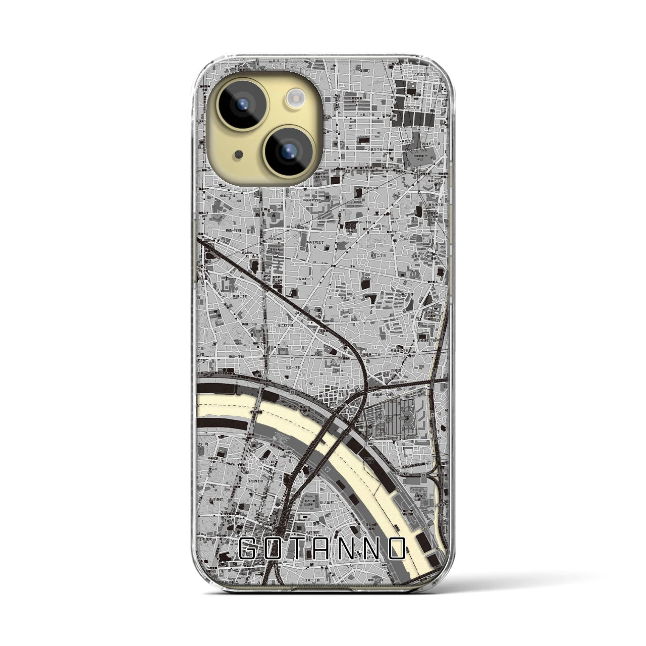 【五反野(東京都)】地図柄iPhoneケース(クリアタイプ)