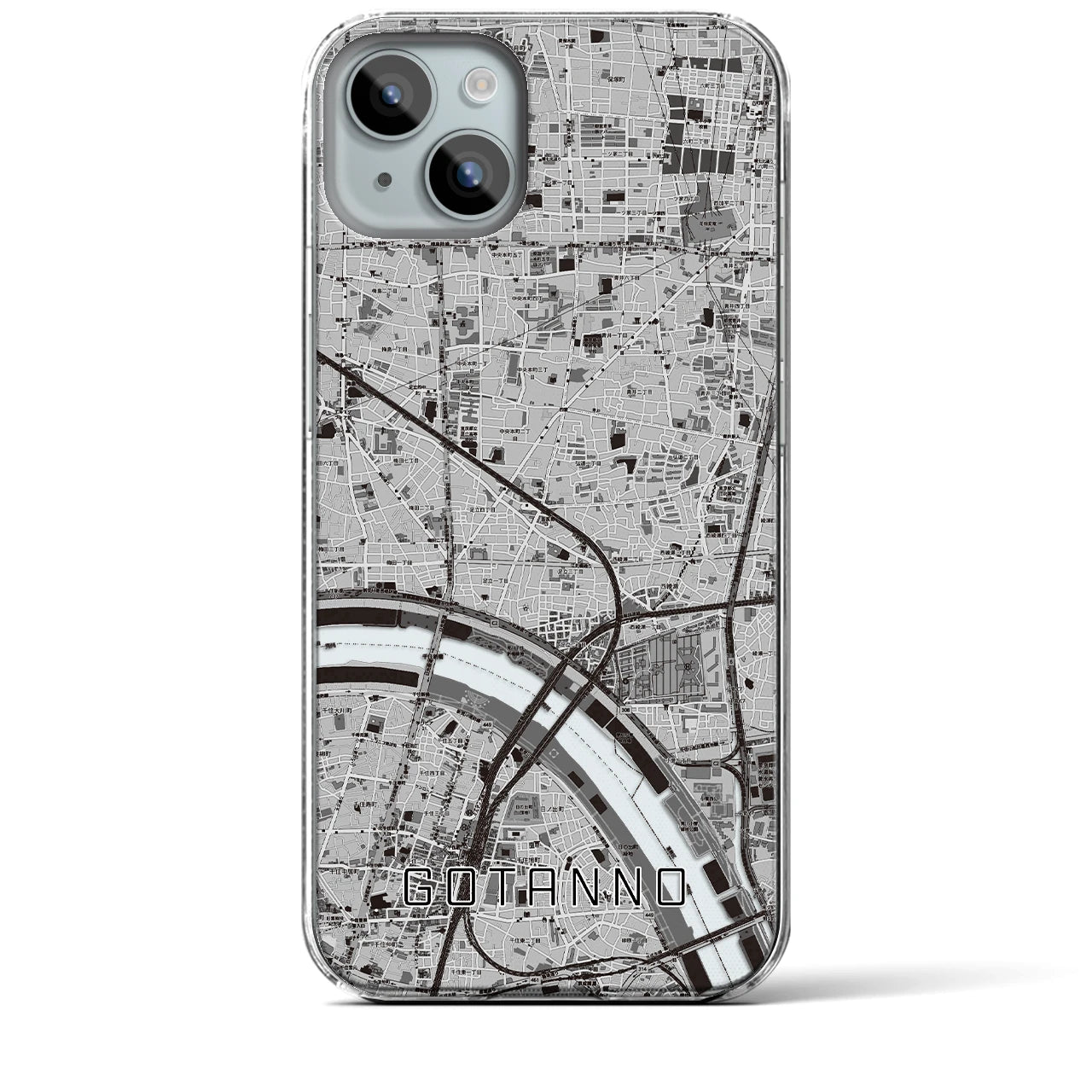 【五反野(東京都)】地図柄iPhoneケース(クリアタイプ)