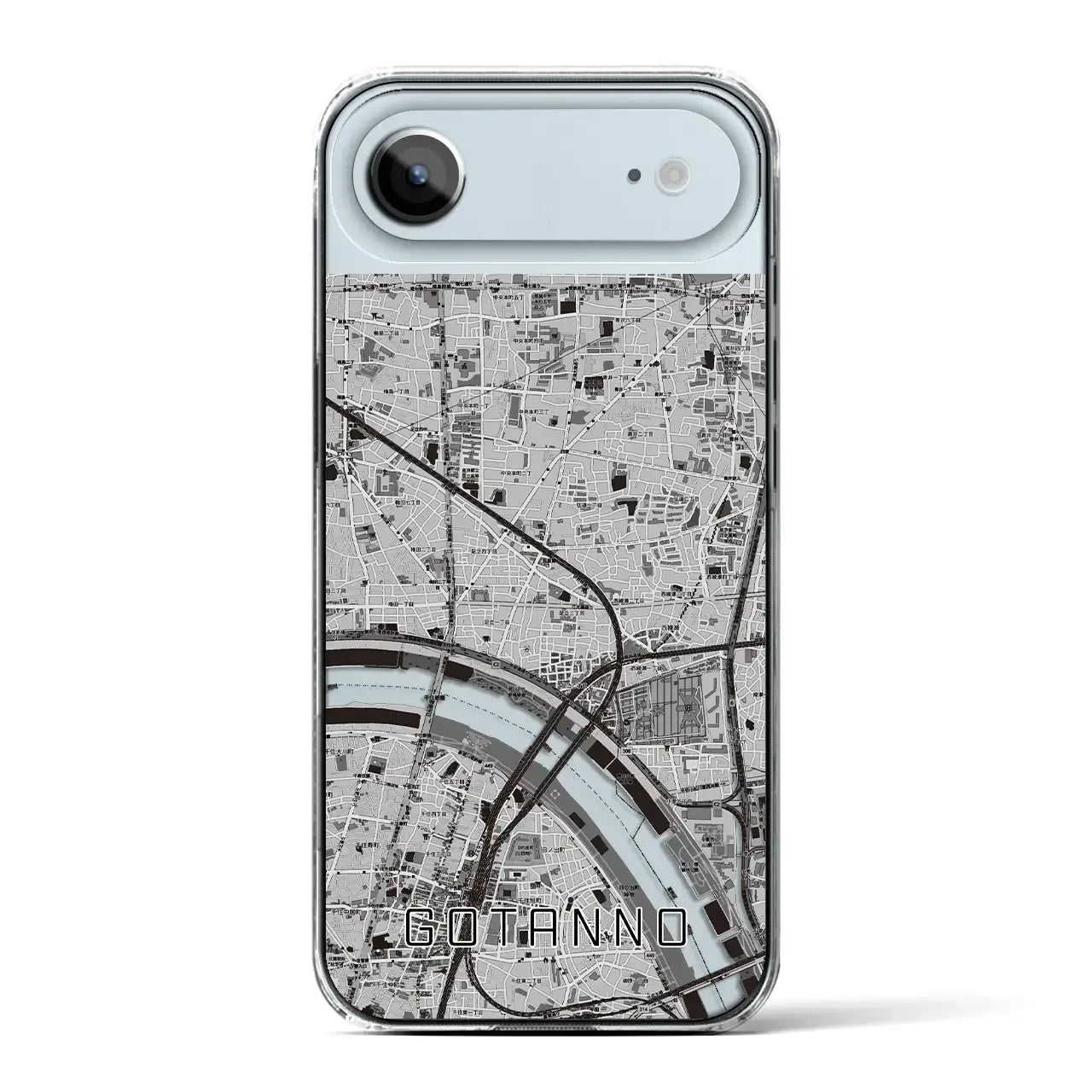 【五反野(東京都)】地図柄iPhoneケース(クリアタイプ)モノトーン・iPhone 17 Pro Max 用
