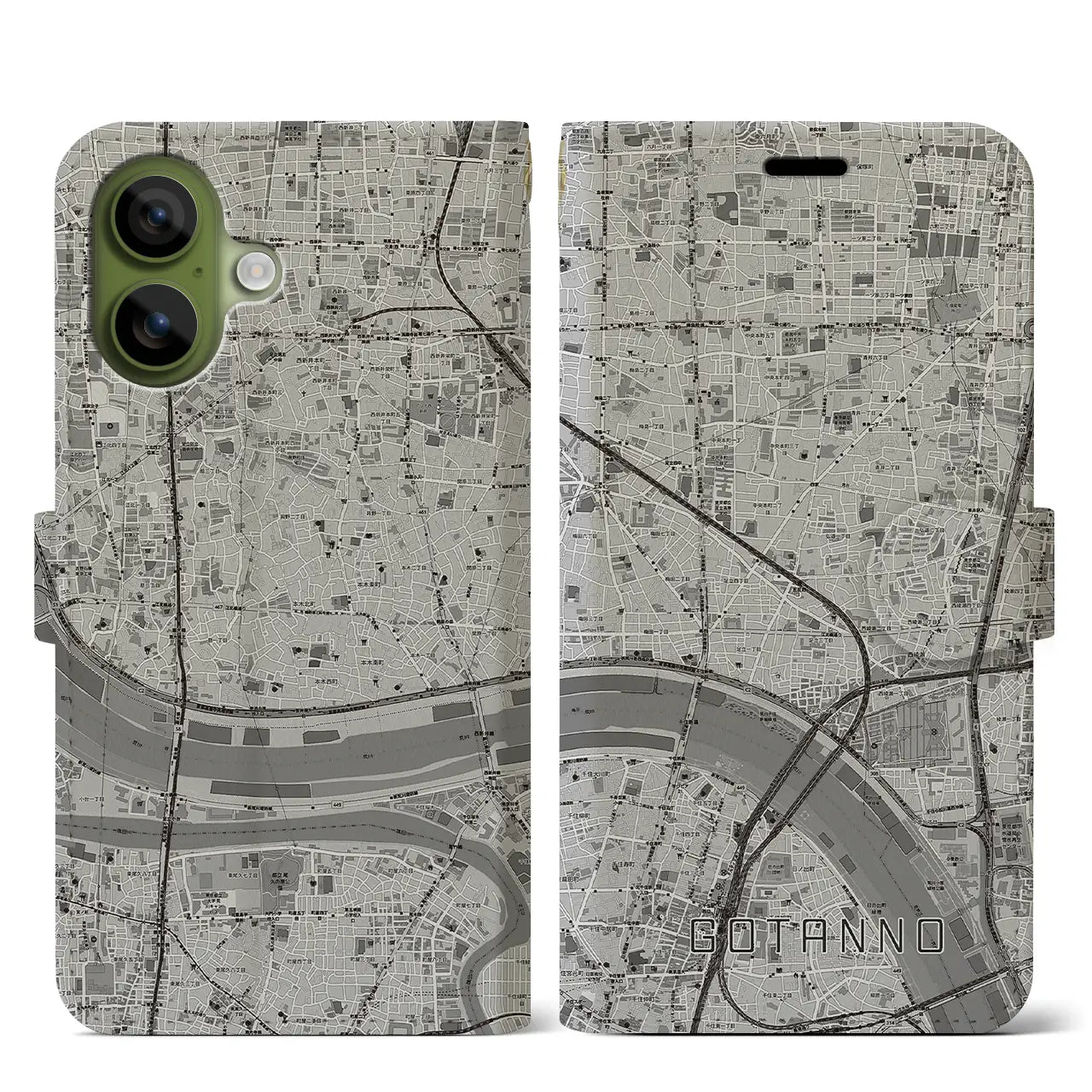 【五反野(東京都)】地図柄iPhoneケース(手帳タイプ)