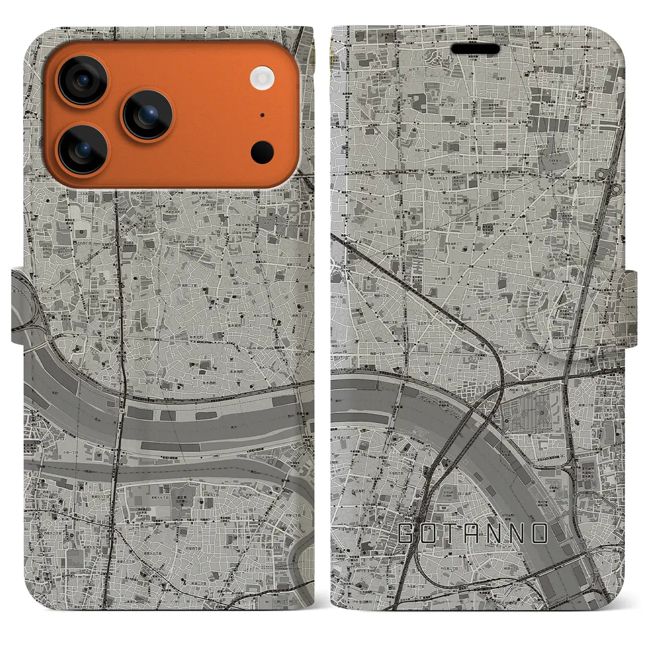 【五反野(東京都)】地図柄iPhoneケース(手帳タイプ)