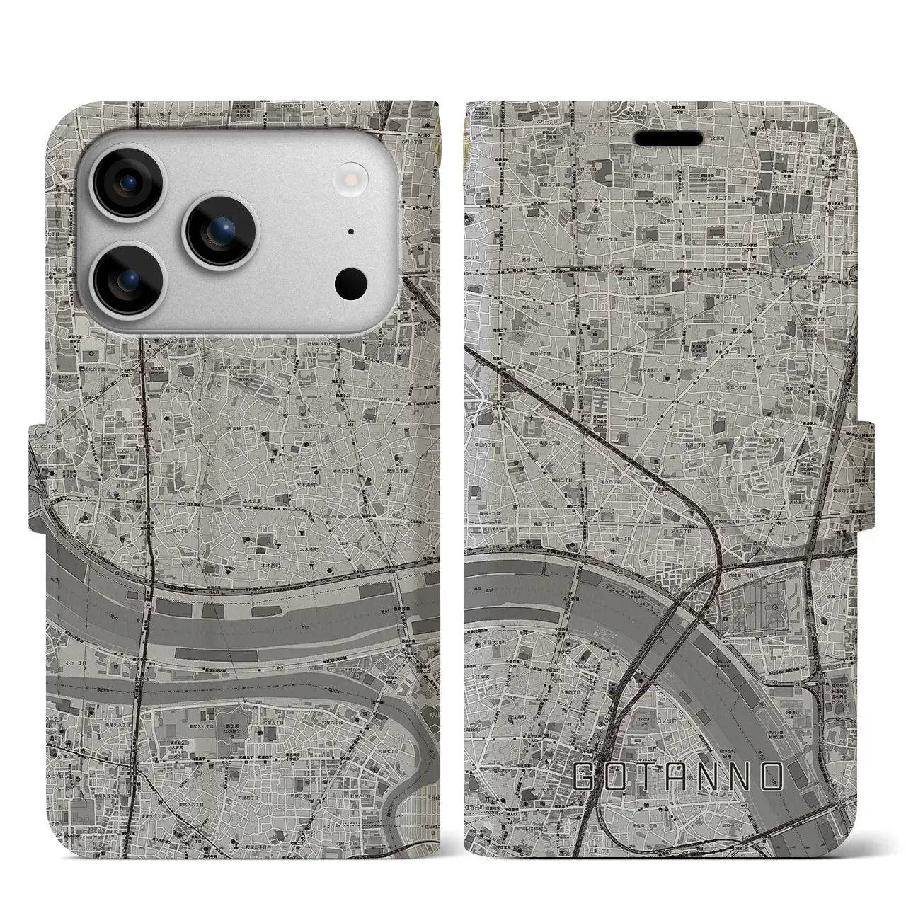 【五反野(東京都)】地図柄iPhoneケース(手帳タイプ)