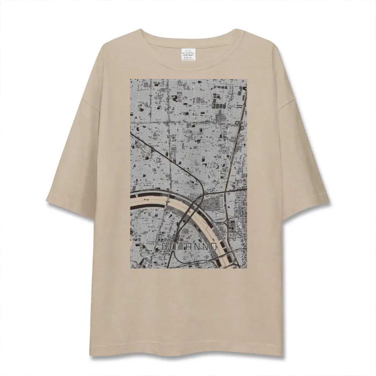 【五反野(東京都)】地図柄ビッグシルエットTシャツ