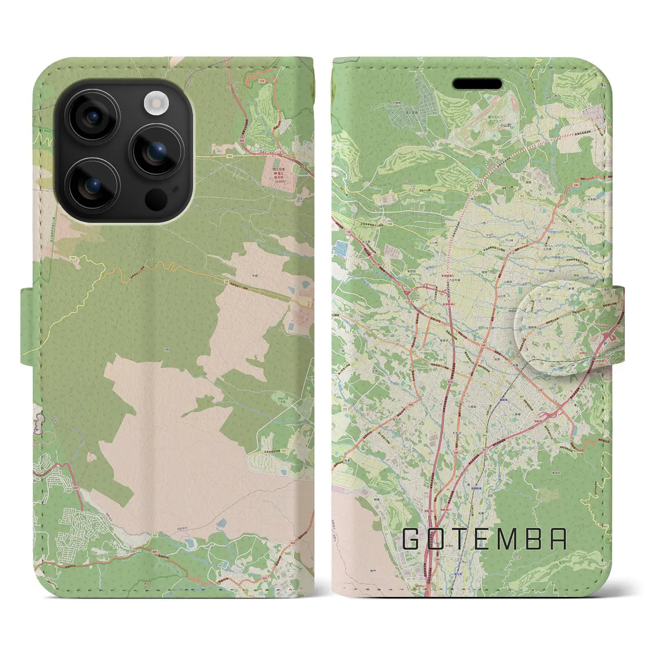 【御殿場(静岡県)】地図柄iPhoneケース(手帳タイプ)ナチュラル・iPhone 16 用