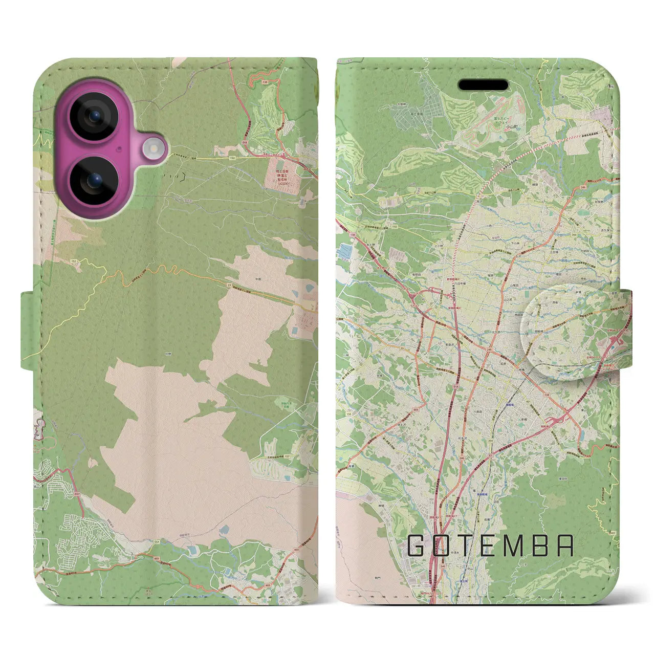 【御殿場(静岡県)】地図柄iPhoneケース(手帳タイプ)ナチュラル・iPhone 16 Pro 用
