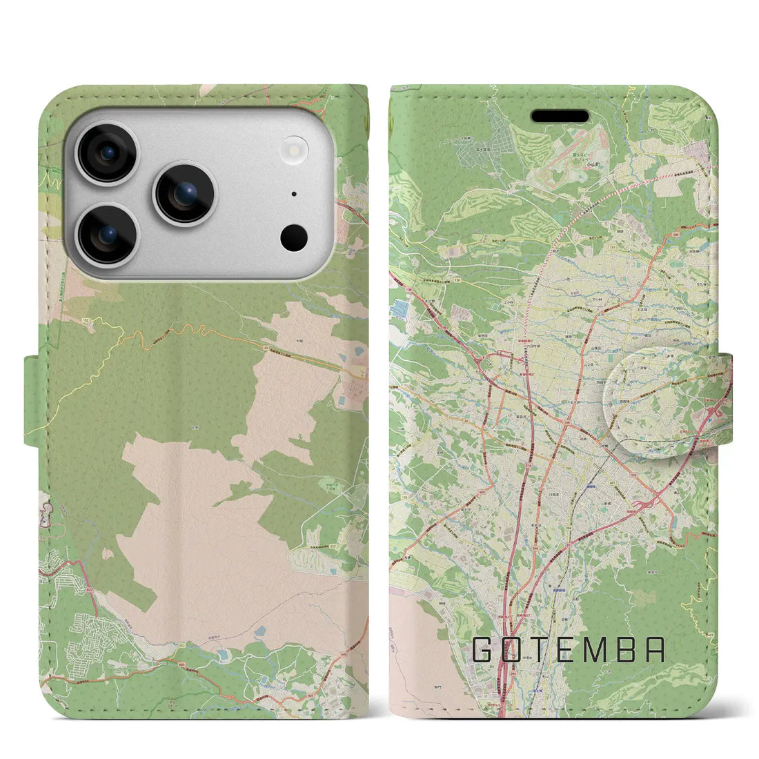 【御殿場(静岡県)】地図柄iPhoneケース(手帳タイプ)ナチュラル・iPhone 17 Pro Max 用