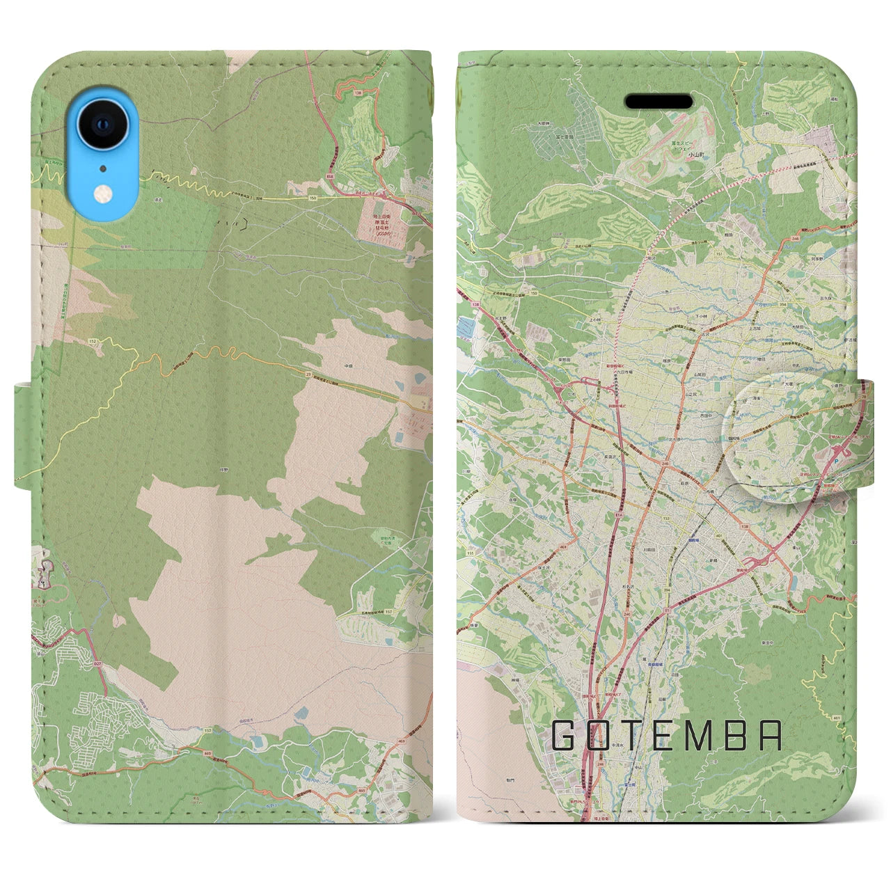 【御殿場(静岡県)】地図柄iPhoneケース(手帳タイプ)ナチュラル・iPhone XR 用