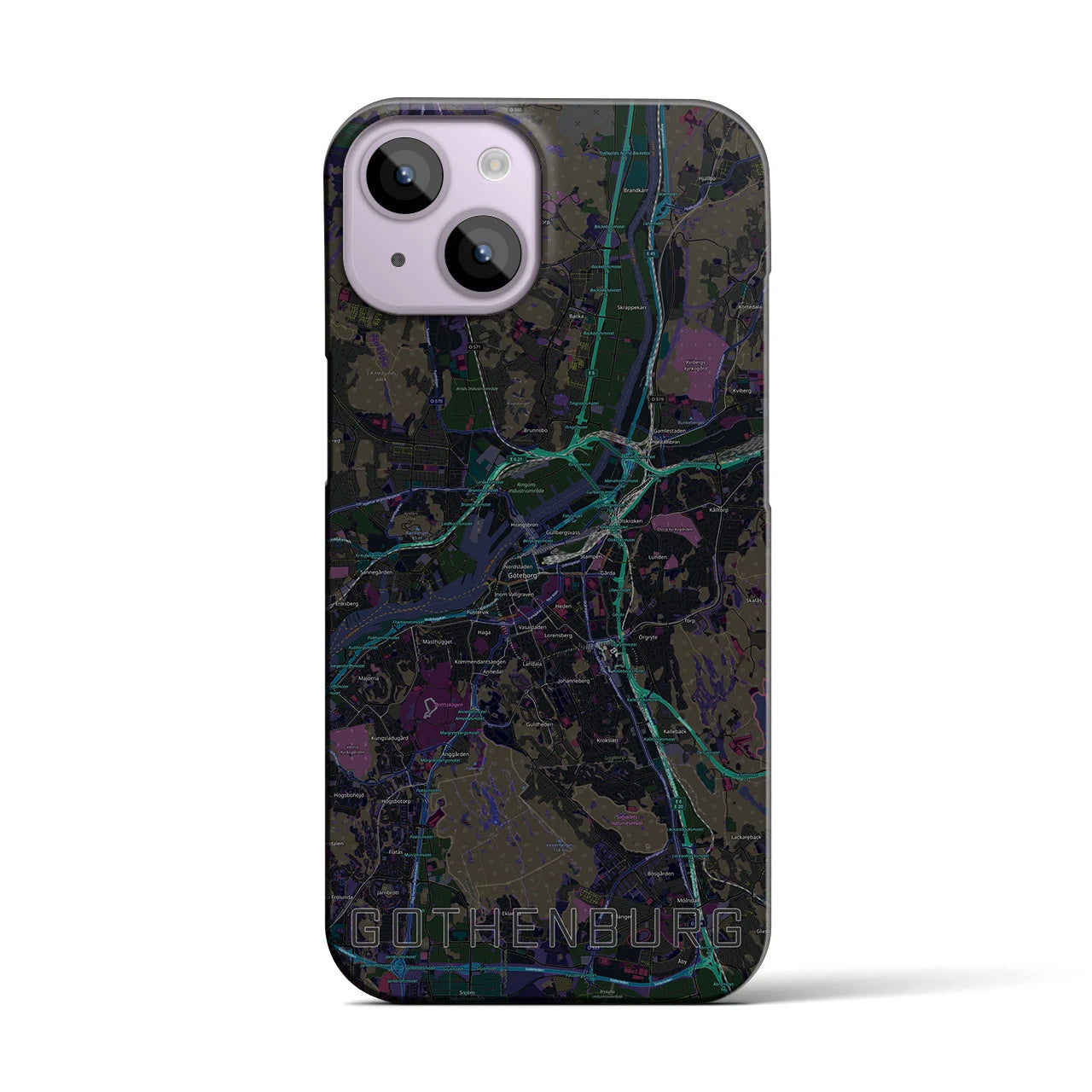 【ヨーテボリ(スウェーデン)】地図柄iPhoneケース(バックカバータイプ)