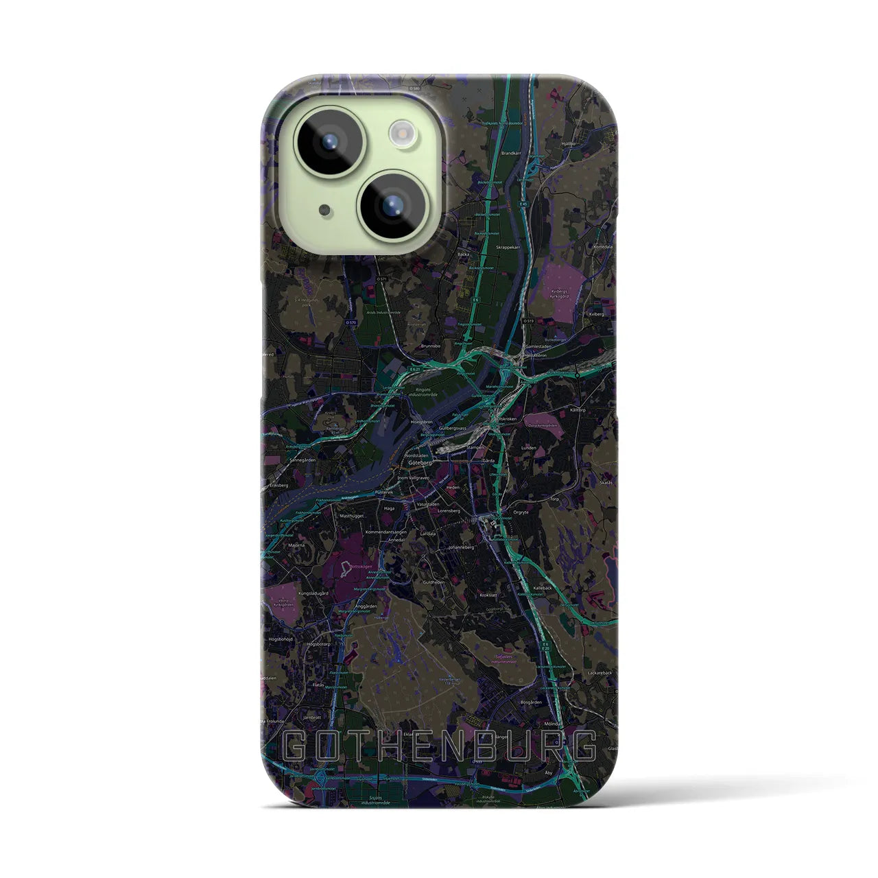 【ヨーテボリ(スウェーデン)】地図柄iPhoneケース(バックカバータイプ)
