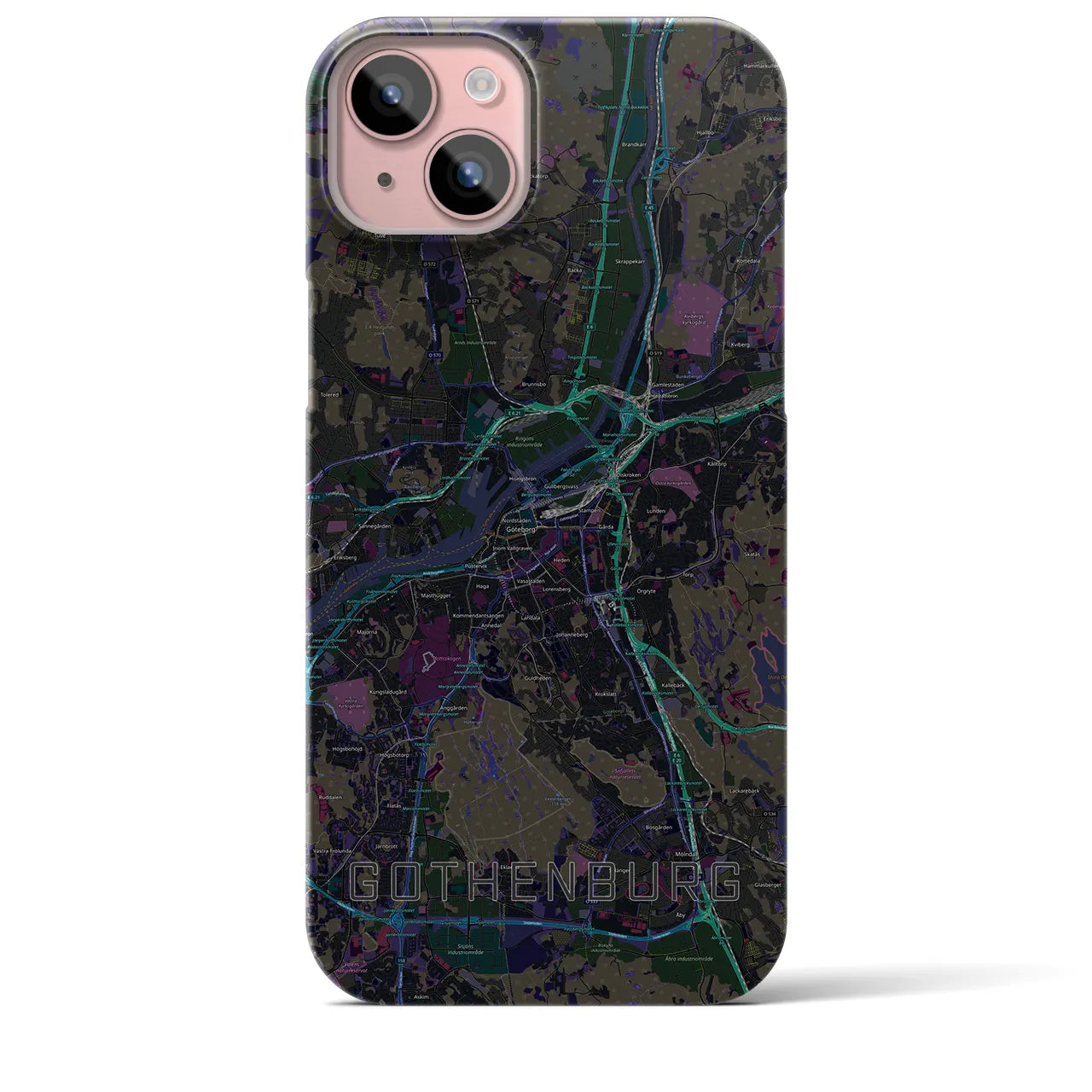 【ヨーテボリ(スウェーデン)】地図柄iPhoneケース(バックカバータイプ)