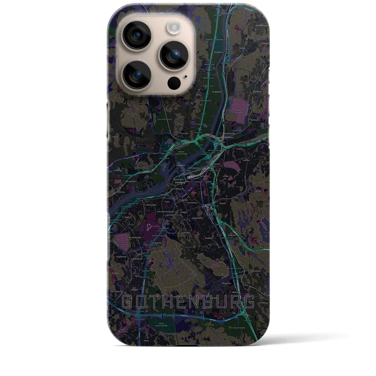 【ヨーテボリ(スウェーデン)】地図柄iPhoneケース(バックカバータイプ)