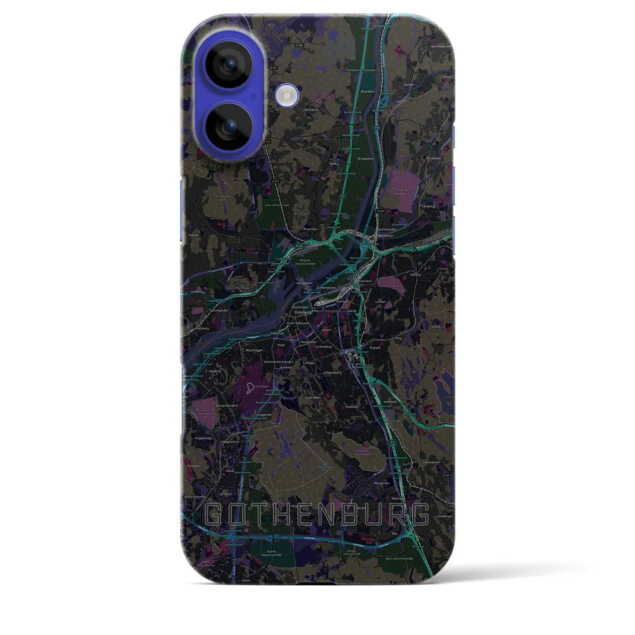 【ヨーテボリ(スウェーデン)】地図柄iPhoneケース(バックカバータイプ)