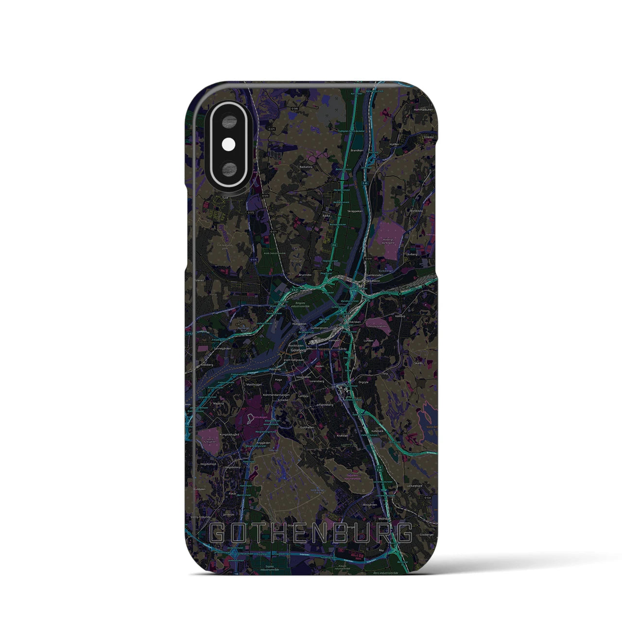 【ヨーテボリ(スウェーデン)】地図柄iPhoneケース(バックカバータイプ)
