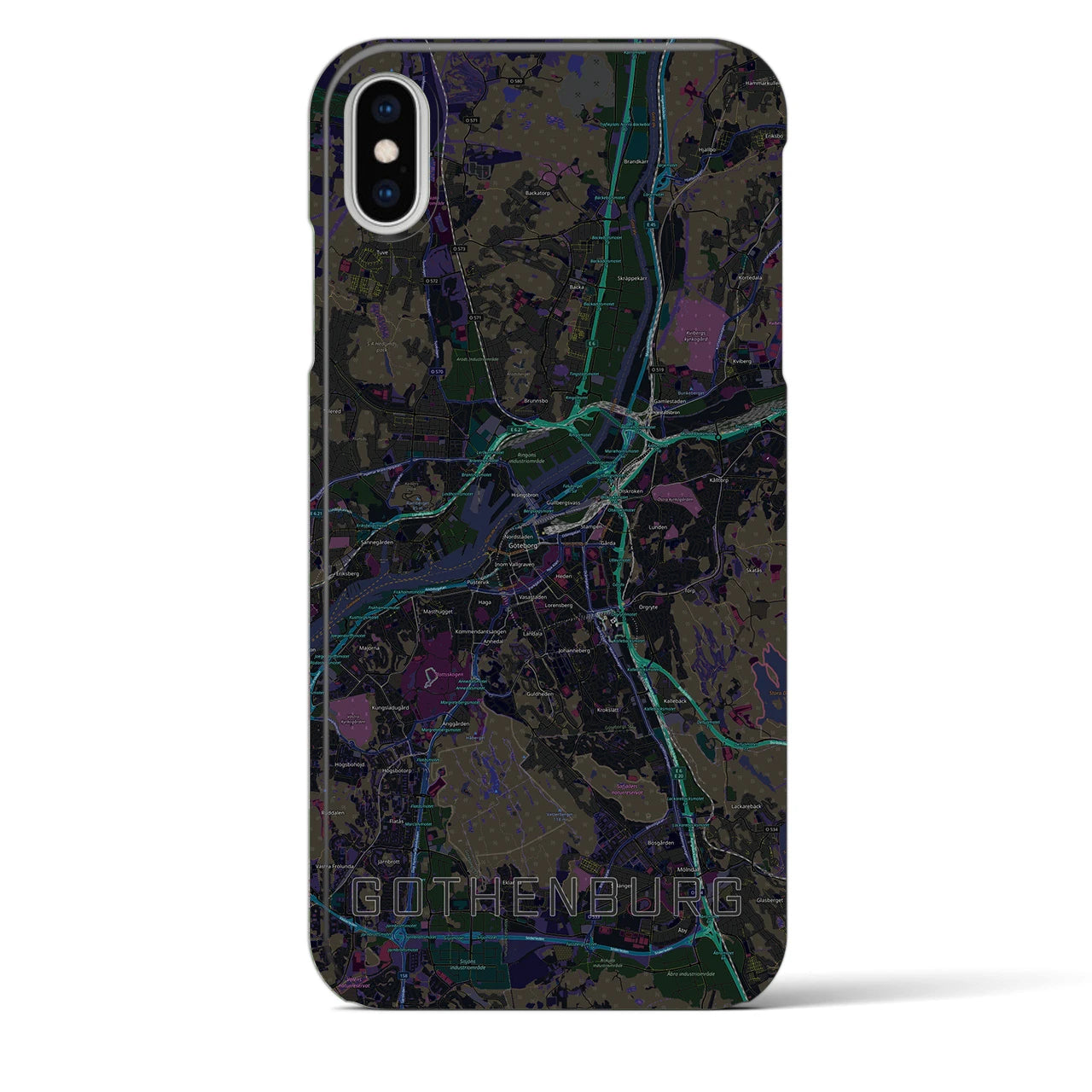 【ヨーテボリ(スウェーデン)】地図柄iPhoneケース(バックカバータイプ)