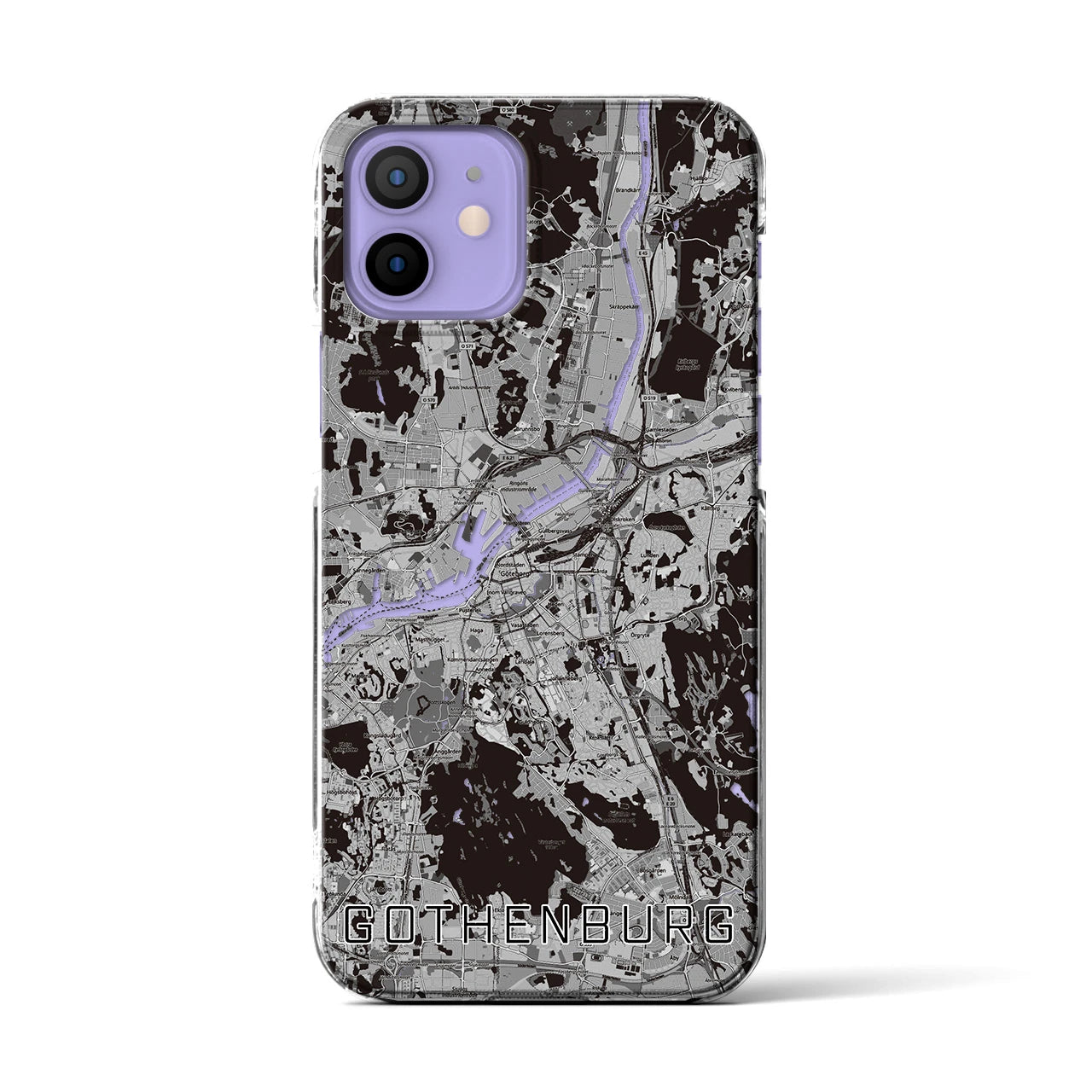 【ヨーテボリ(スウェーデン)】地図柄iPhoneケース(クリアタイプ)