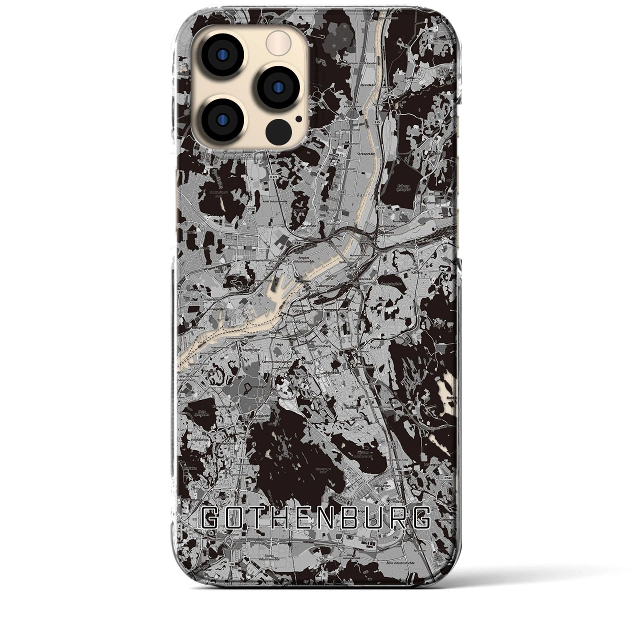 【ヨーテボリ(スウェーデン)】地図柄iPhoneケース(クリアタイプ)