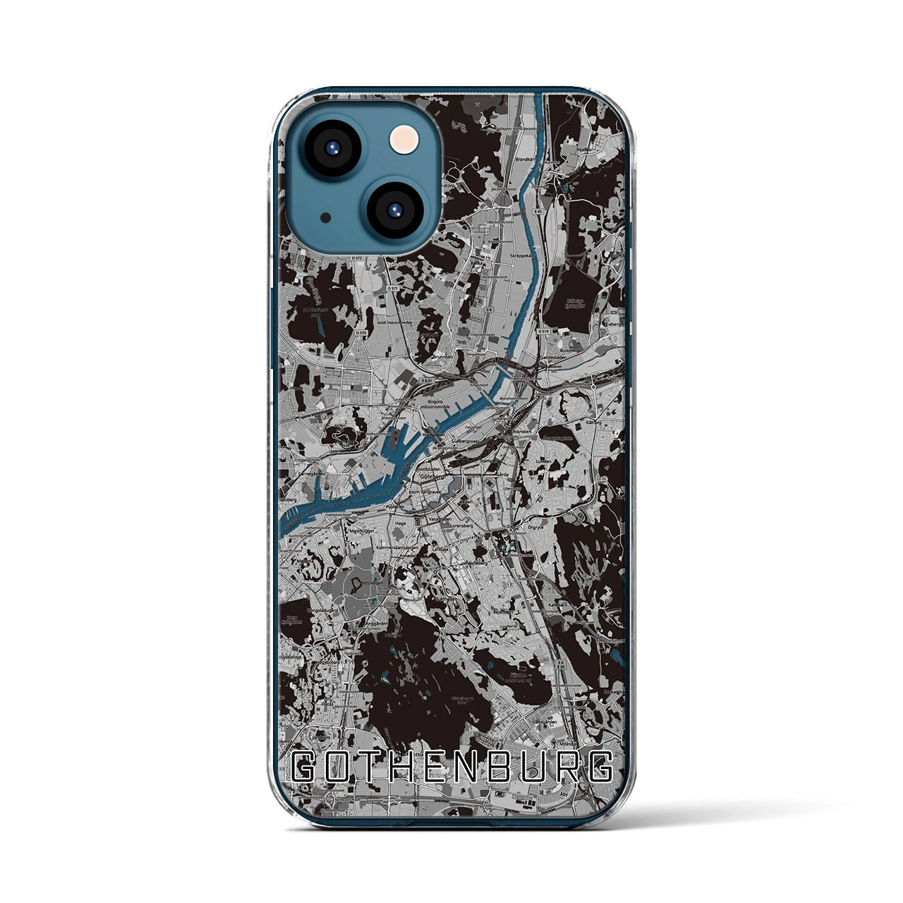 【ヨーテボリ(スウェーデン)】地図柄iPhoneケース(クリアタイプ)