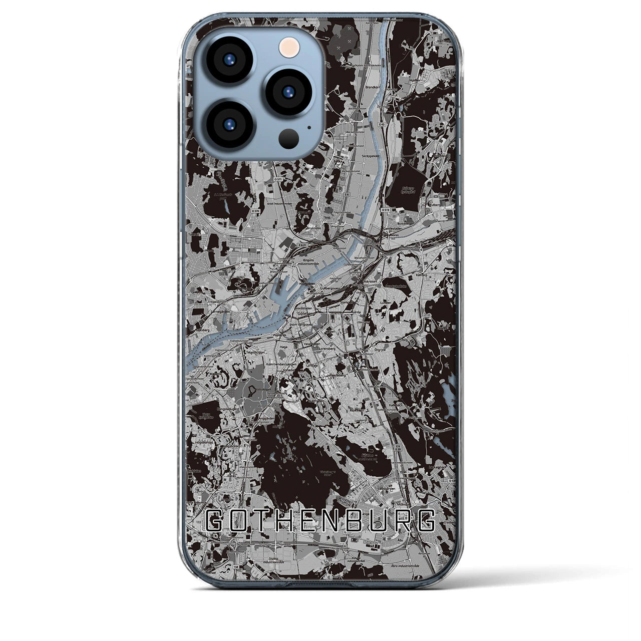 【ヨーテボリ(スウェーデン)】地図柄iPhoneケース(クリアタイプ)