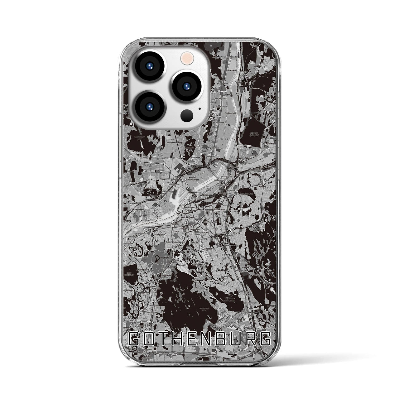 【ヨーテボリ(スウェーデン)】地図柄iPhoneケース(クリアタイプ)