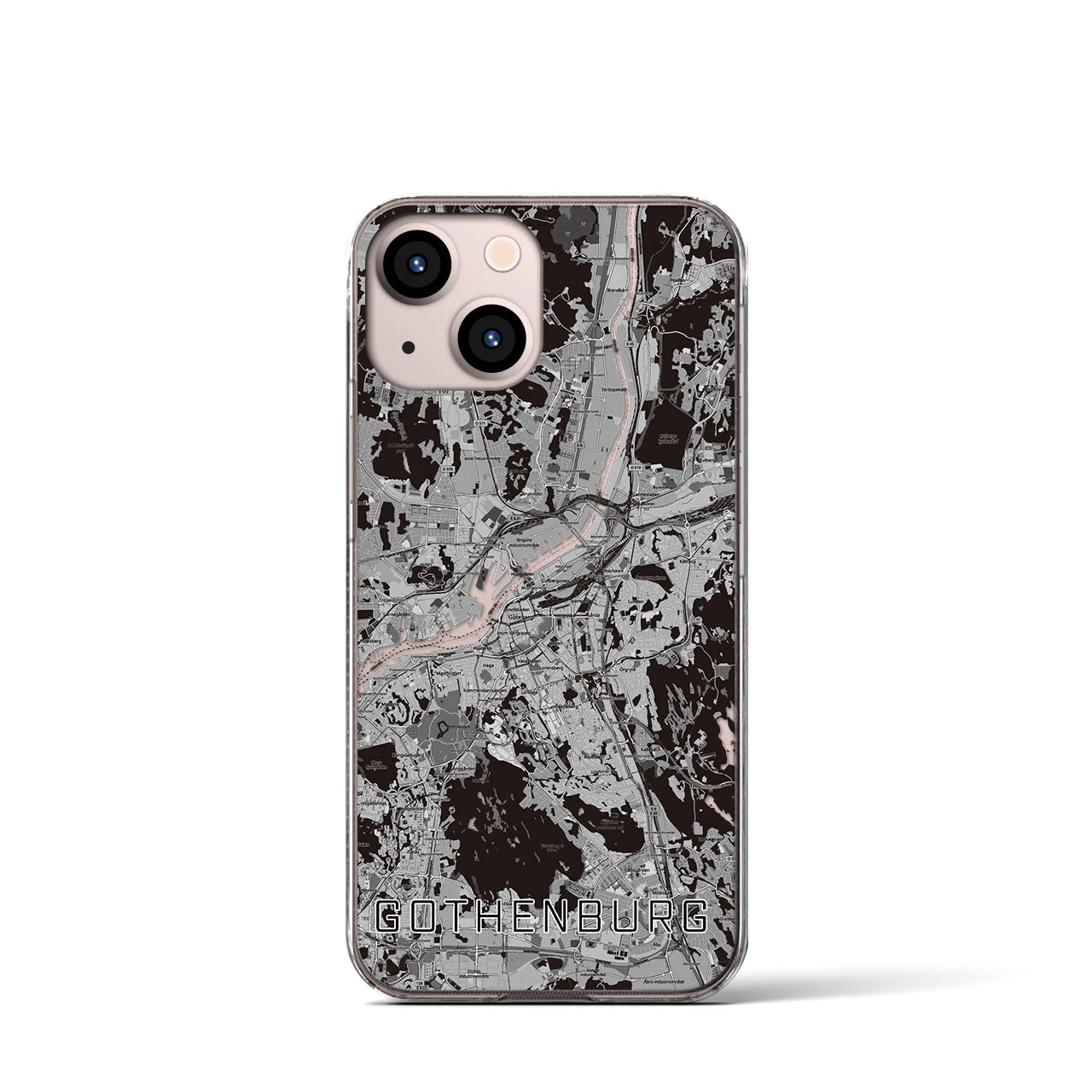 【ヨーテボリ(スウェーデン)】地図柄iPhoneケース(クリアタイプ)