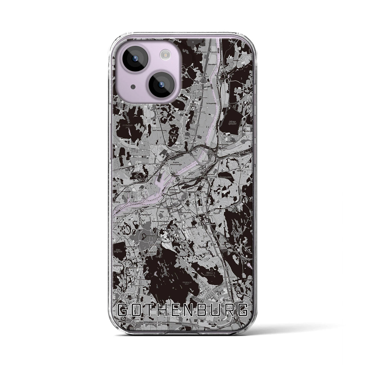 【ヨーテボリ(スウェーデン)】地図柄iPhoneケース(クリアタイプ)