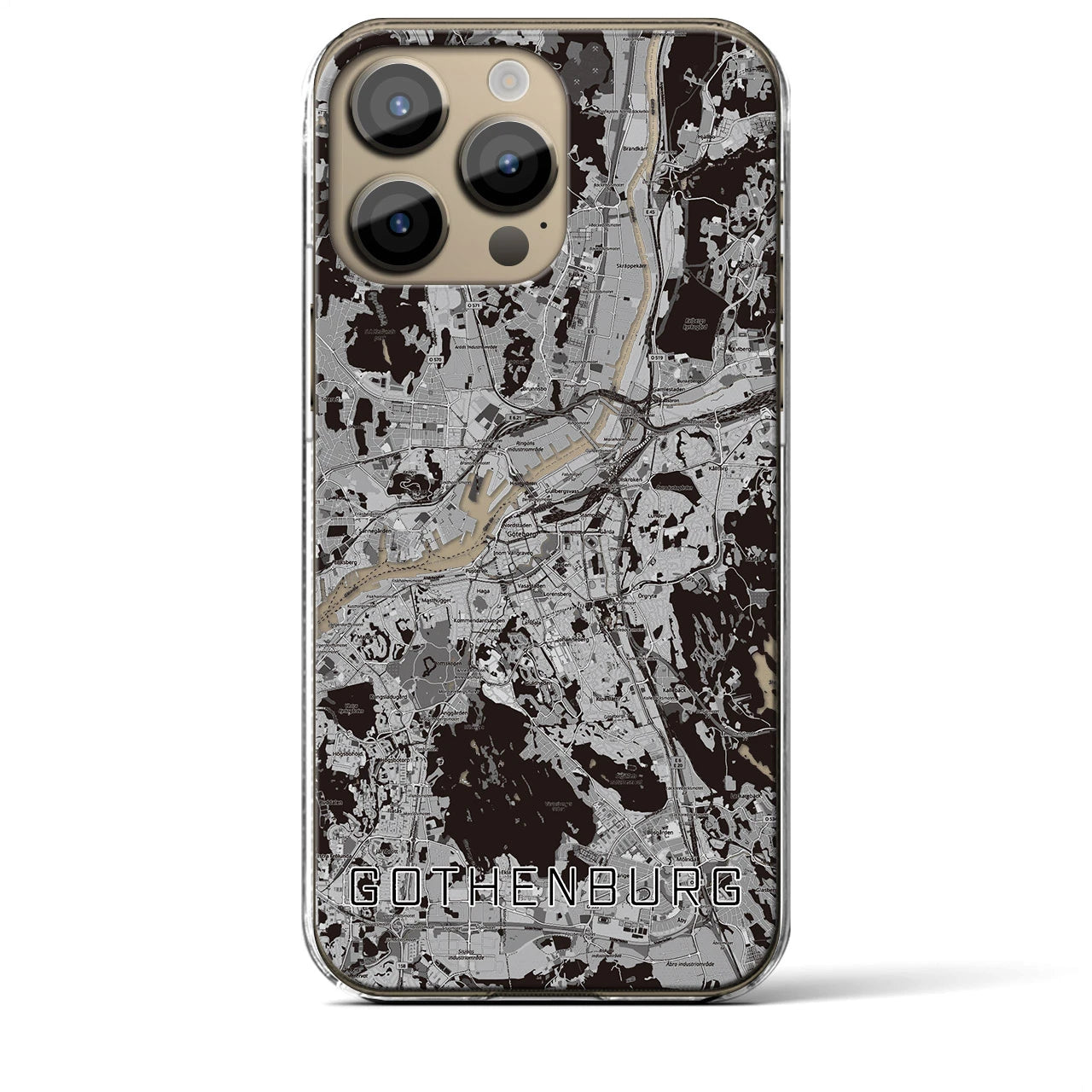 【ヨーテボリ(スウェーデン)】地図柄iPhoneケース(クリアタイプ)