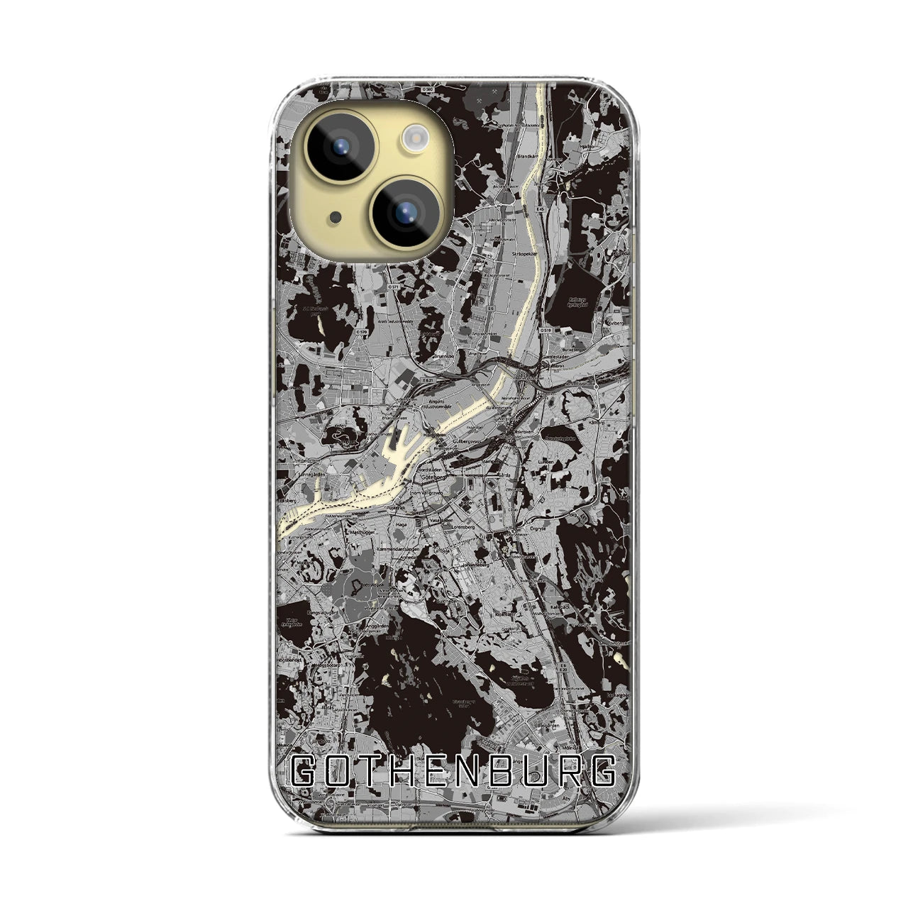 【ヨーテボリ(スウェーデン)】地図柄iPhoneケース(クリアタイプ)