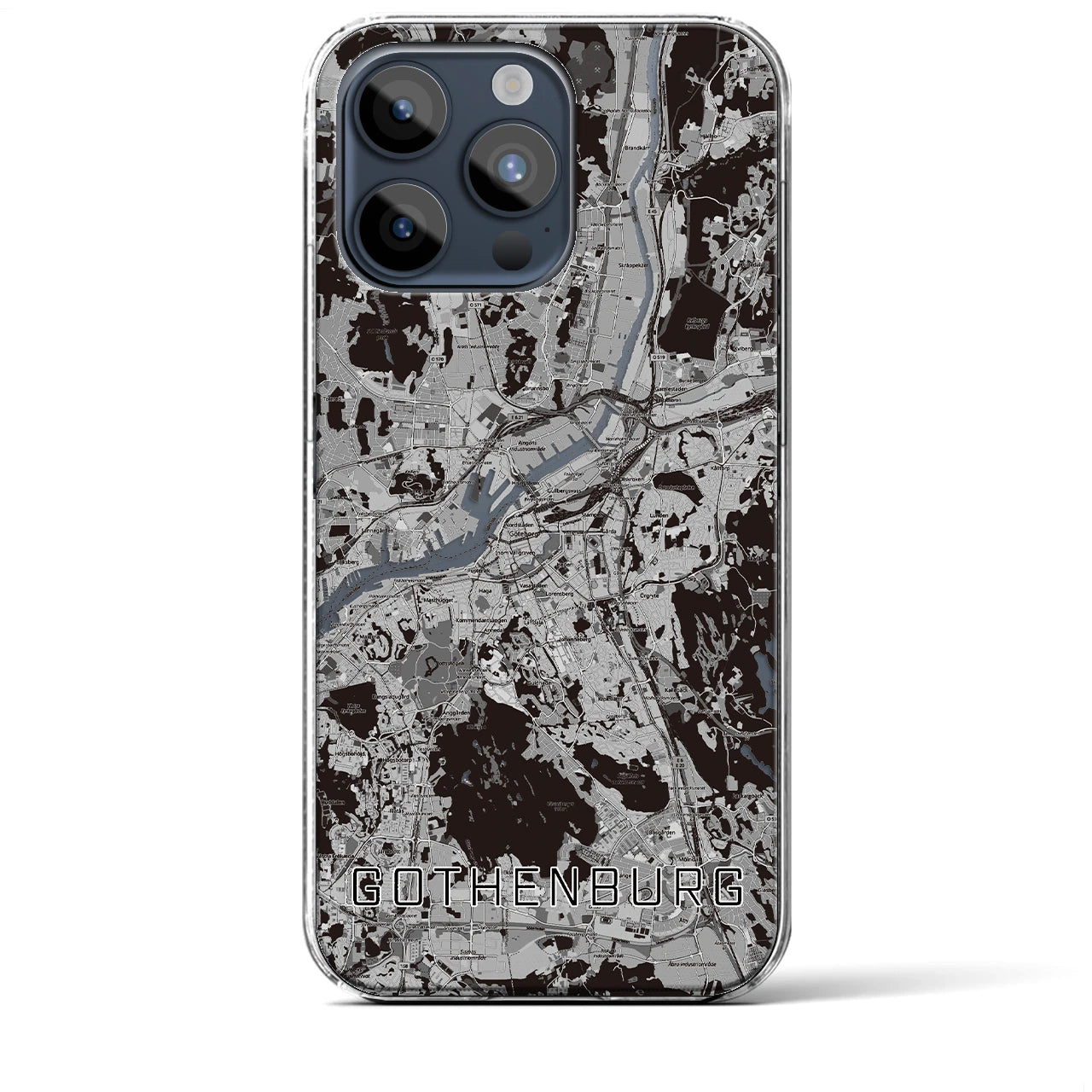 【ヨーテボリ(スウェーデン)】地図柄iPhoneケース(クリアタイプ)