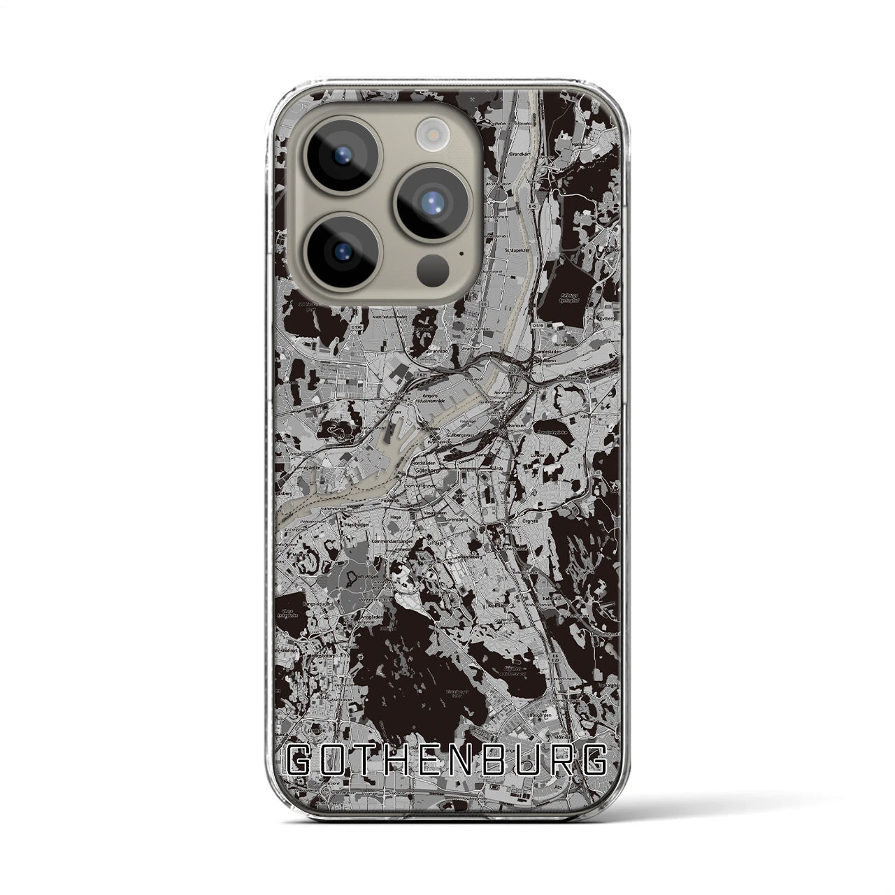 【ヨーテボリ(スウェーデン)】地図柄iPhoneケース(クリアタイプ)