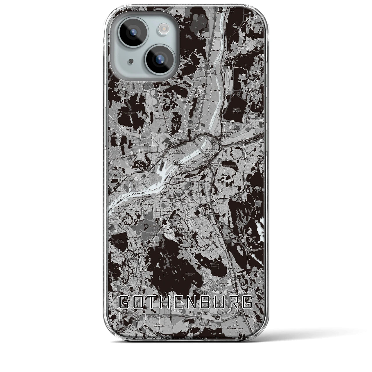 【ヨーテボリ(スウェーデン)】地図柄iPhoneケース(クリアタイプ)