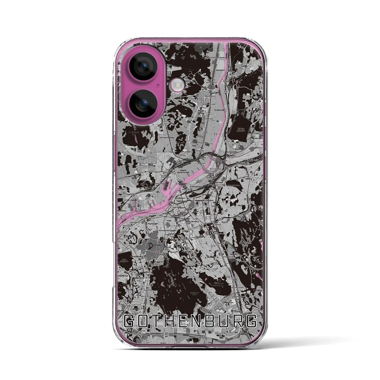 【ヨーテボリ(スウェーデン)】地図柄iPhoneケース(クリアタイプ)