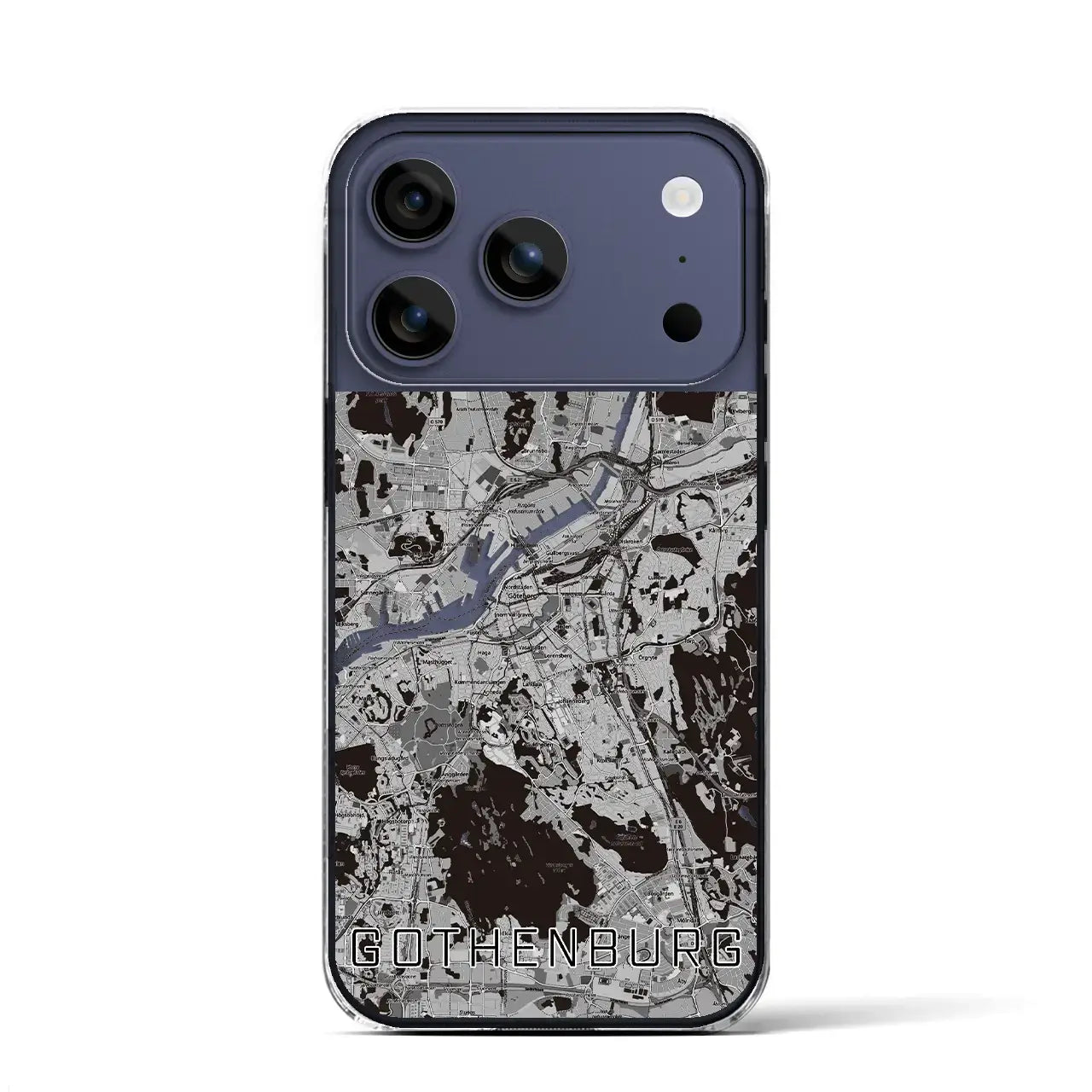 【ヨーテボリ(スウェーデン)】地図柄iPhoneケース(クリアタイプ)