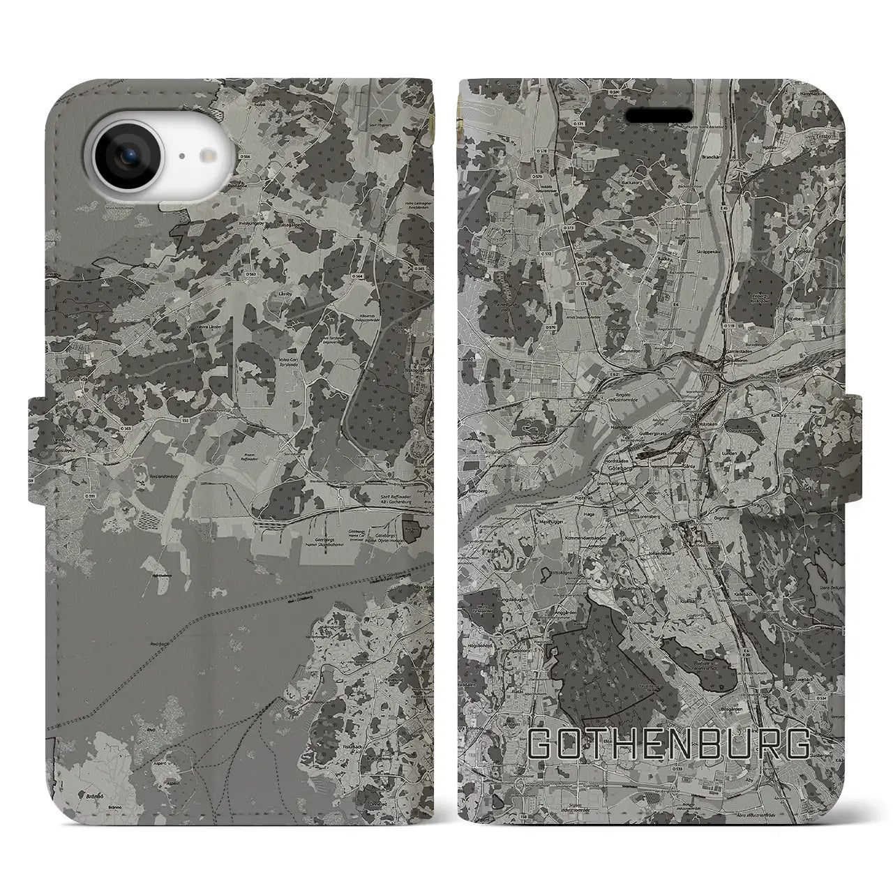 【ヨーテボリ(スウェーデン)】地図柄iPhoneケース(手帳タイプ)