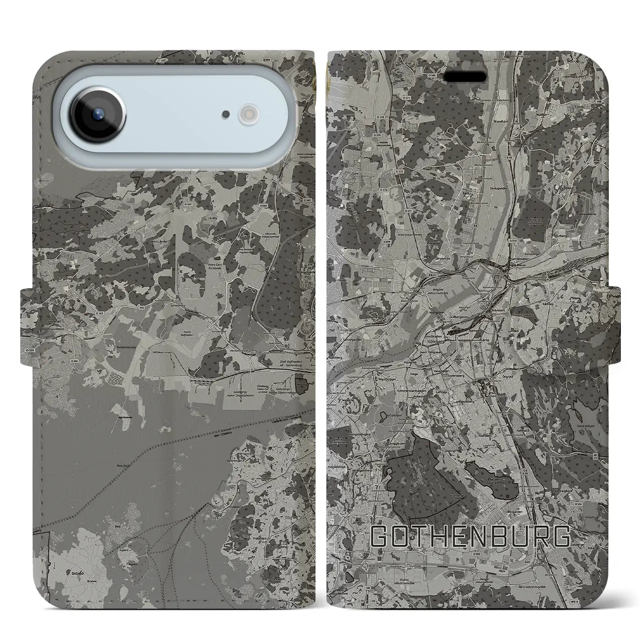 【ヨーテボリ(スウェーデン)】地図柄iPhoneケース(手帳タイプ)