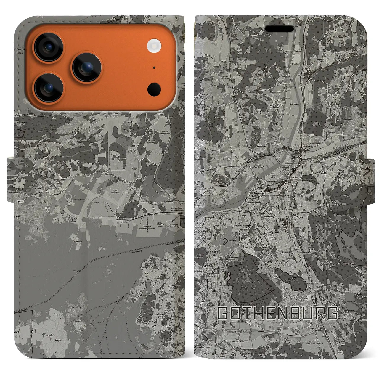 【ヨーテボリ(スウェーデン)】地図柄iPhoneケース(手帳タイプ)