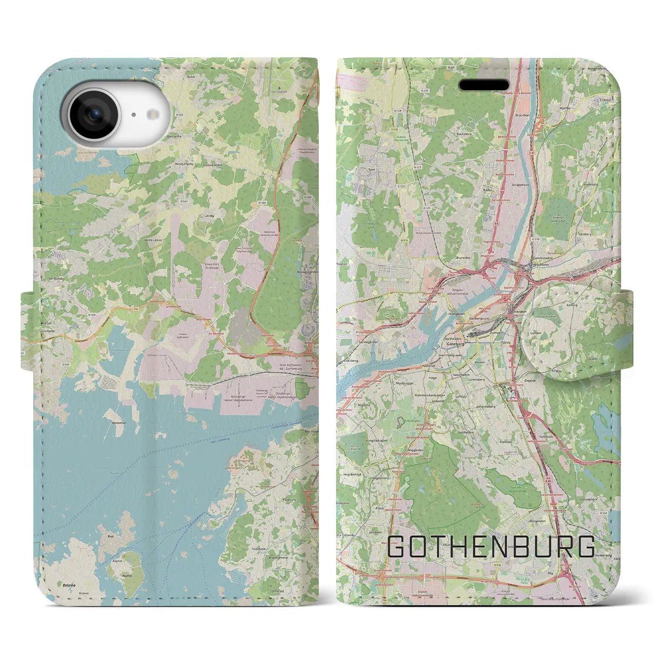 【ヨーテボリ(スウェーデン)】地図柄iPhoneケース(手帳タイプ)