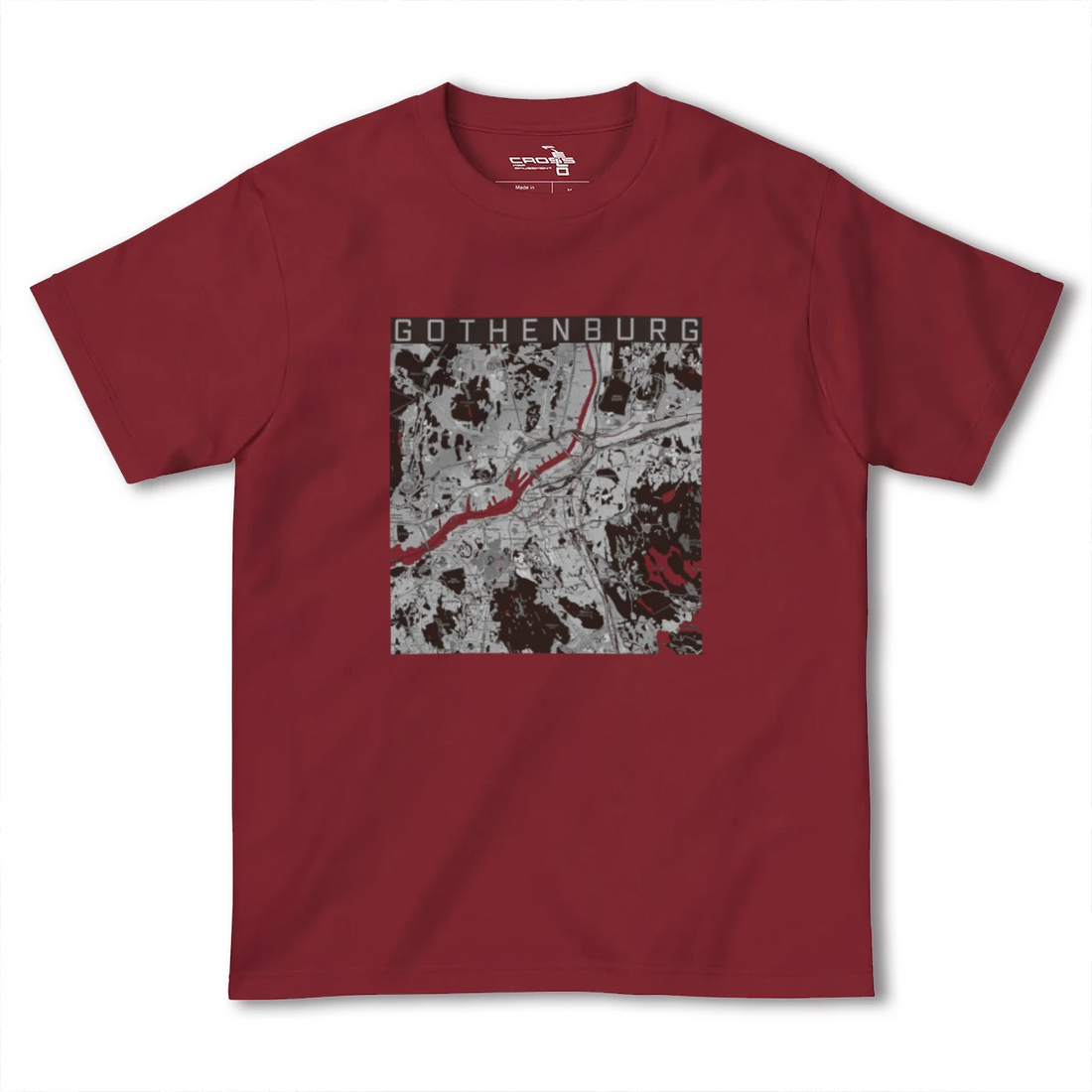 【ヨーテボリ(スウェーデン)】地図柄ヘビーウェイトTシャツ