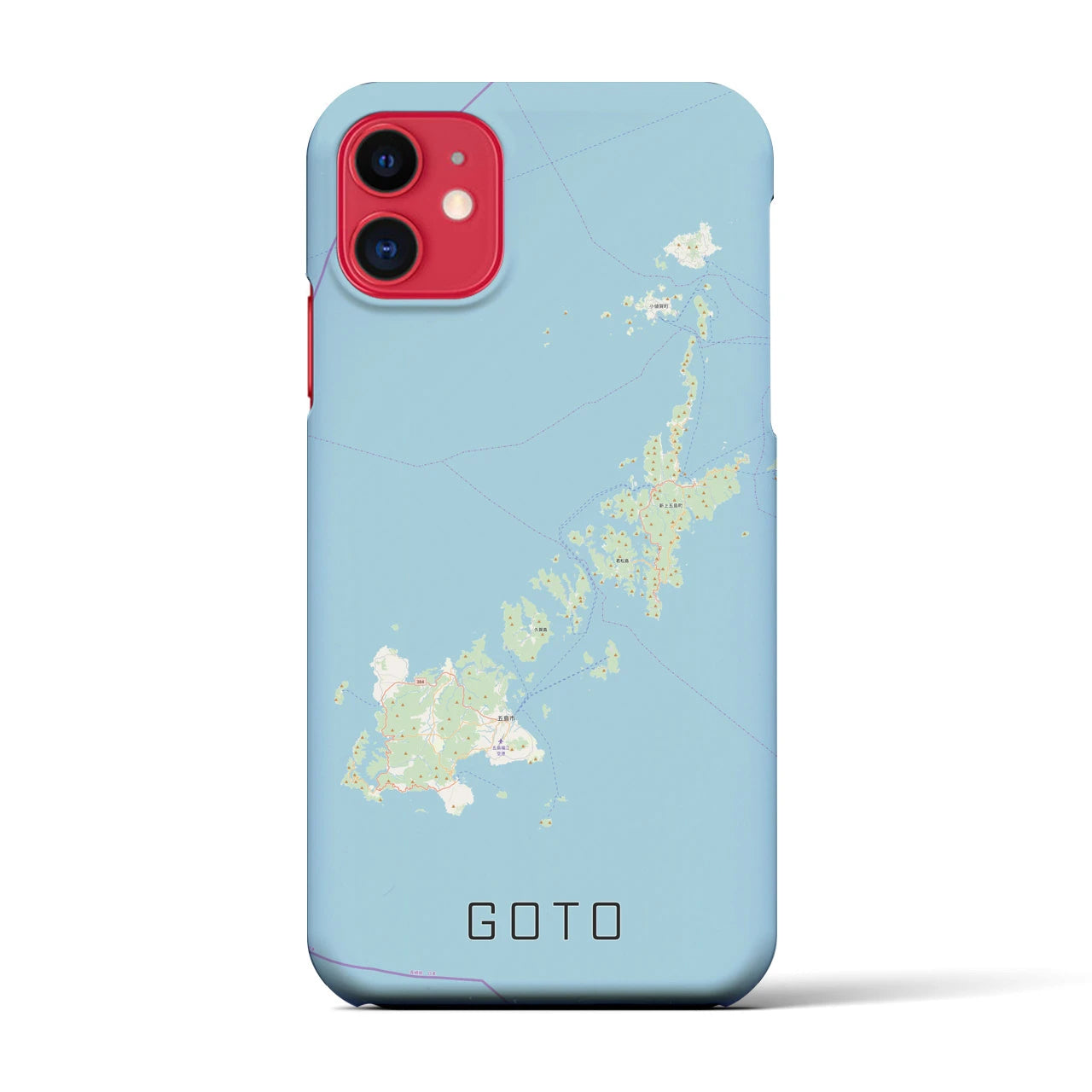 【五島(長崎県)】地図柄iPhoneケース(バックカバータイプ)