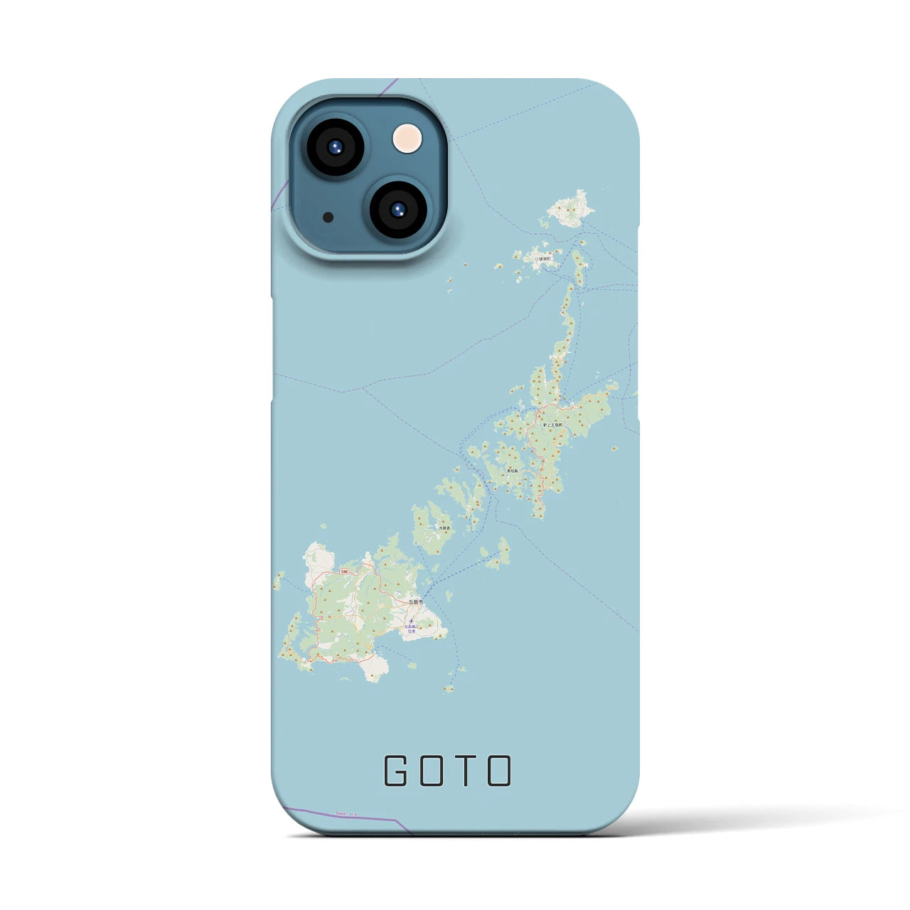 【五島(長崎県)】地図柄iPhoneケース(バックカバータイプ)