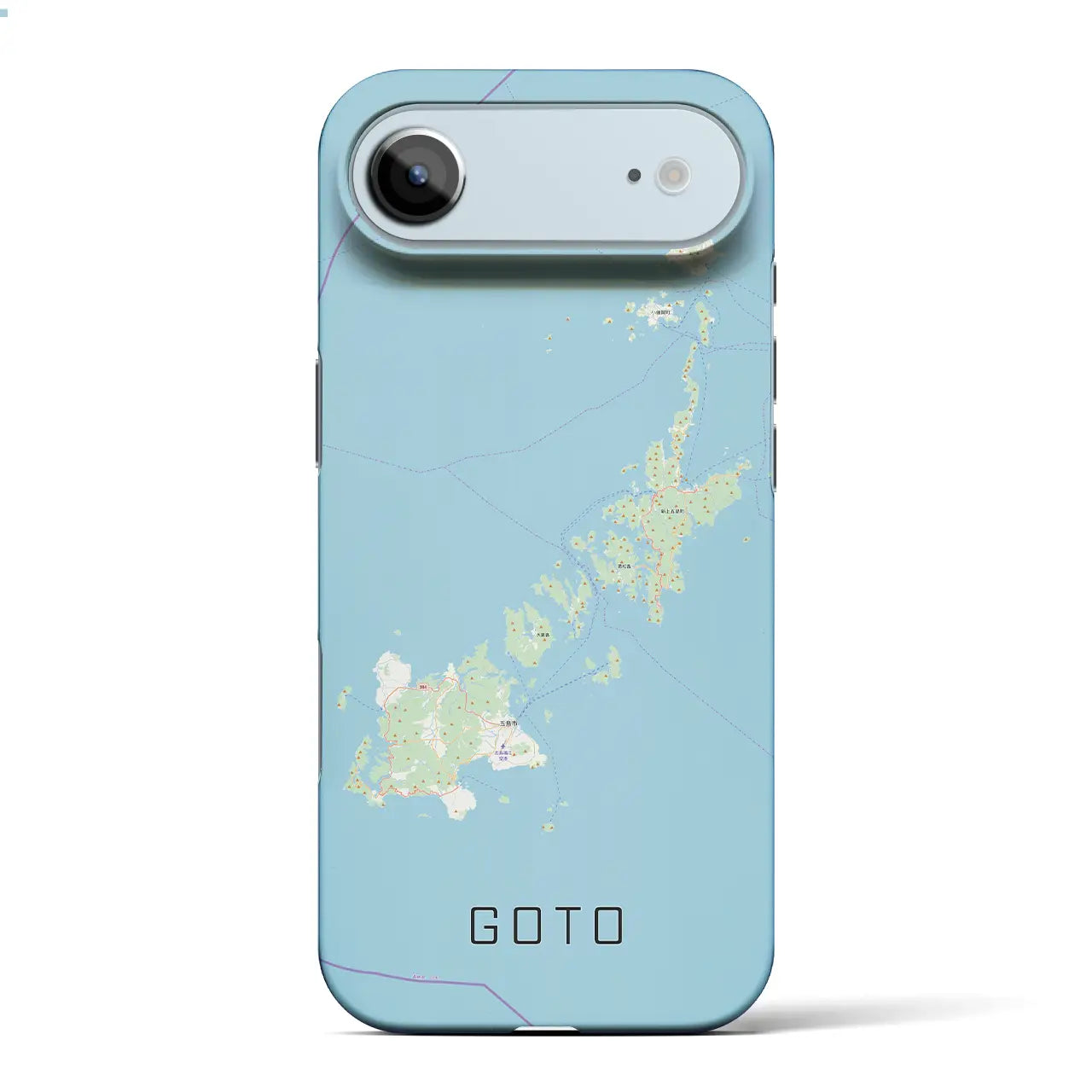 【五島(長崎県)】地図柄iPhoneケース(バックカバータイプ)ブラック・iPhone 17 Pro Max 用