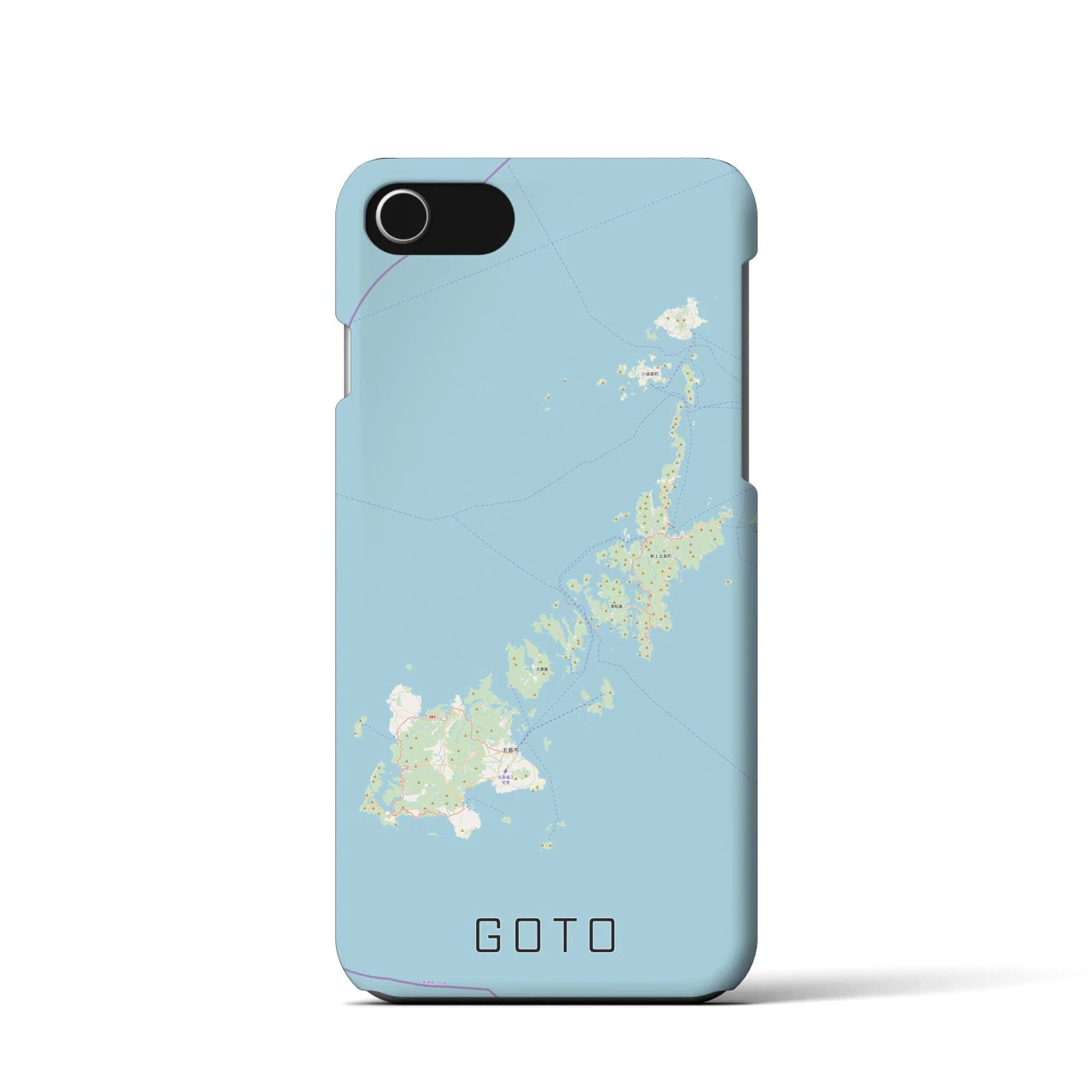 【五島(長崎県)】地図柄iPhoneケース(バックカバータイプ)
