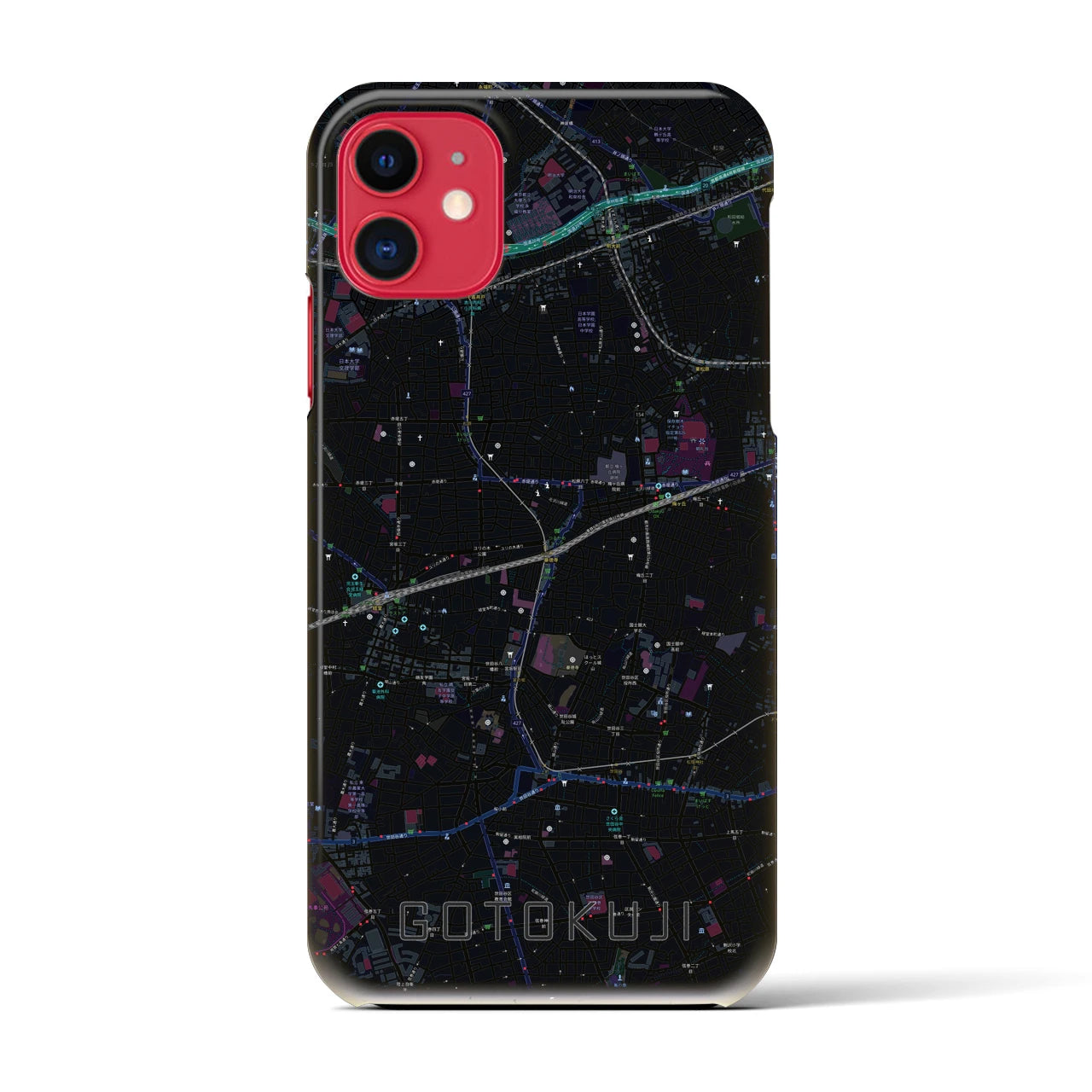 【豪徳寺(東京都)】地図柄iPhoneケース(バックカバータイプ)