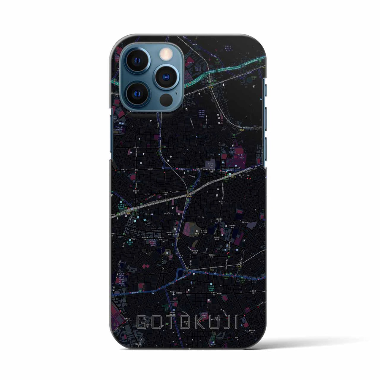 【豪徳寺(東京都)】地図柄iPhoneケース(バックカバータイプ)