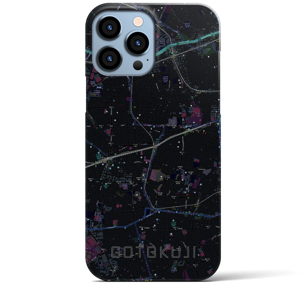 【豪徳寺(東京都)】地図柄iPhoneケース(バックカバータイプ)