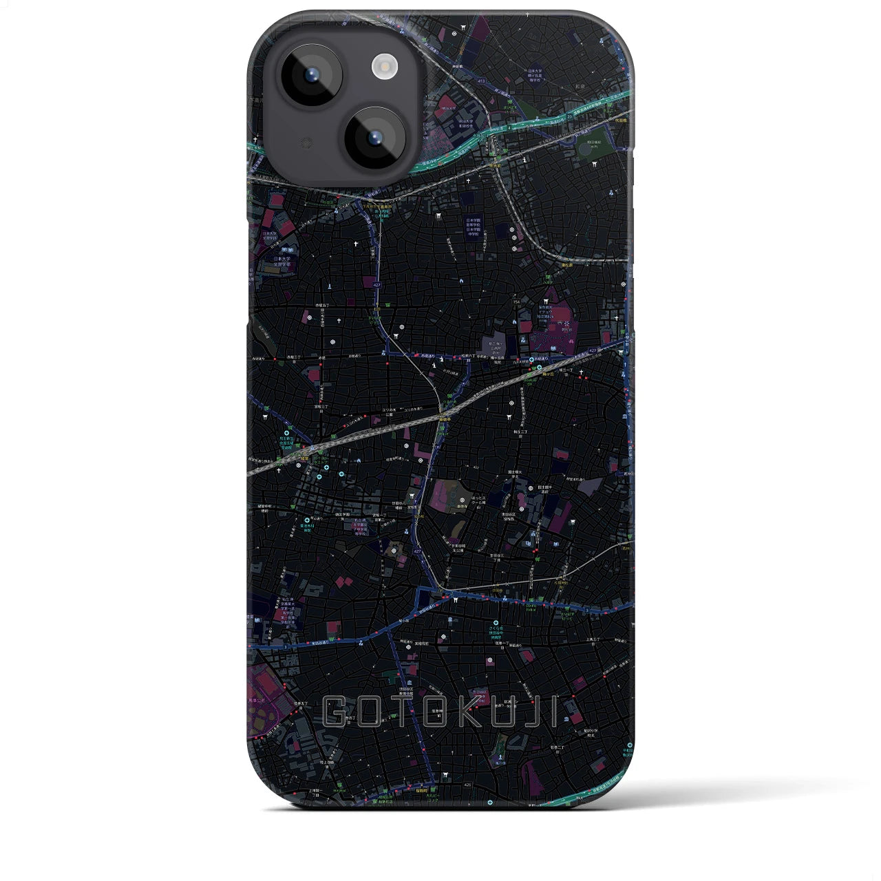 【豪徳寺(東京都)】地図柄iPhoneケース(バックカバータイプ)