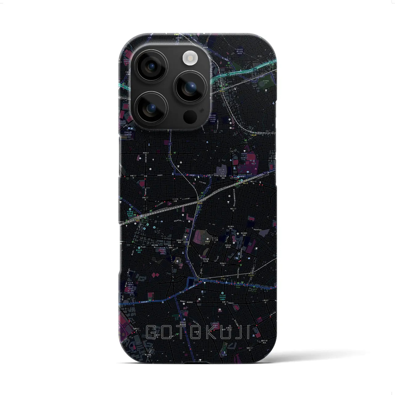 【豪徳寺(東京都)】地図柄iPhoneケース(バックカバータイプ)