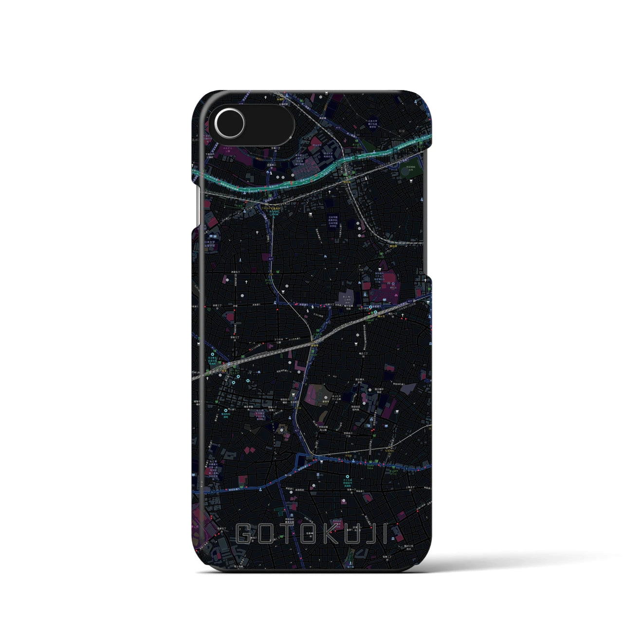 【豪徳寺(東京都)】地図柄iPhoneケース(バックカバータイプ)