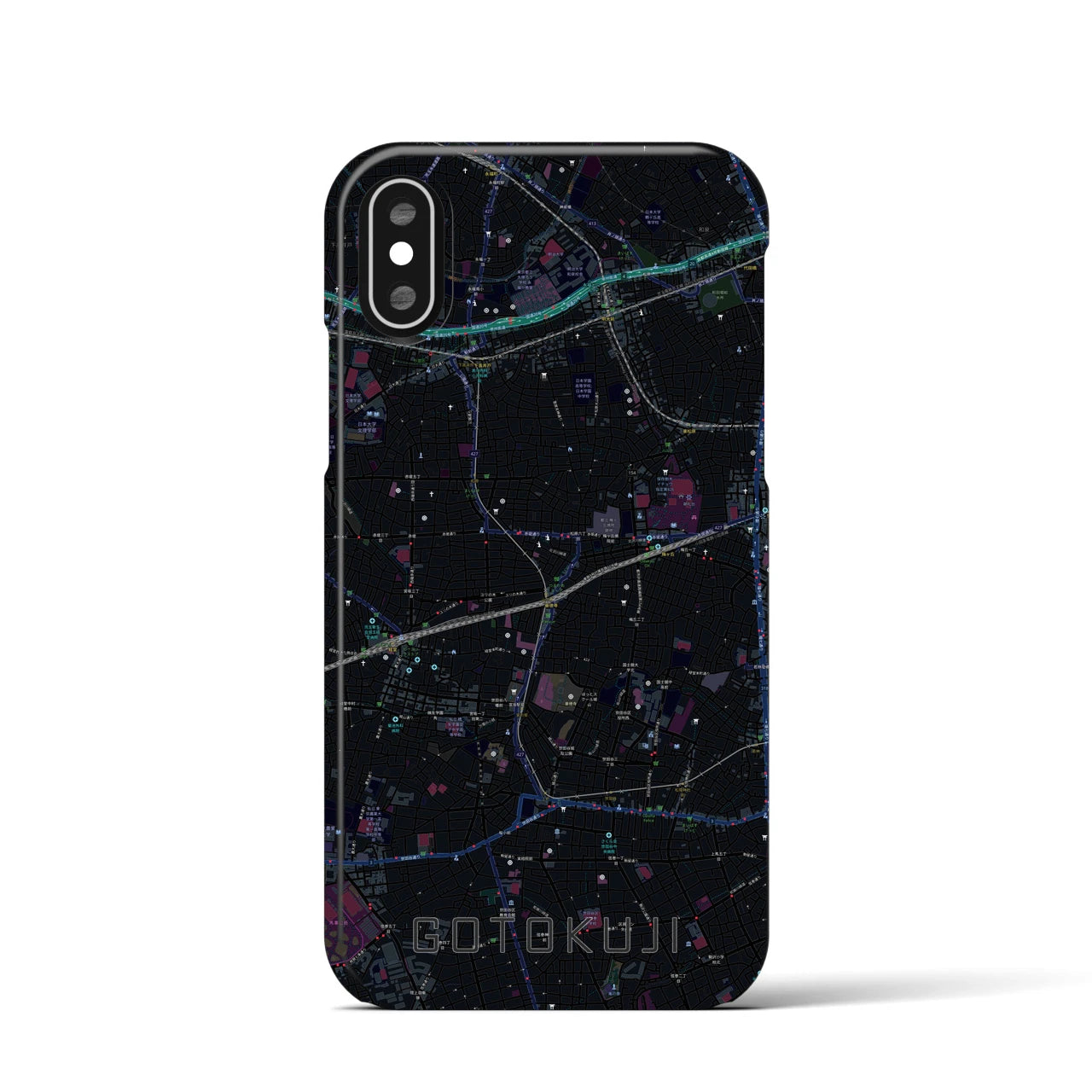 【豪徳寺(東京都)】地図柄iPhoneケース(バックカバータイプ)