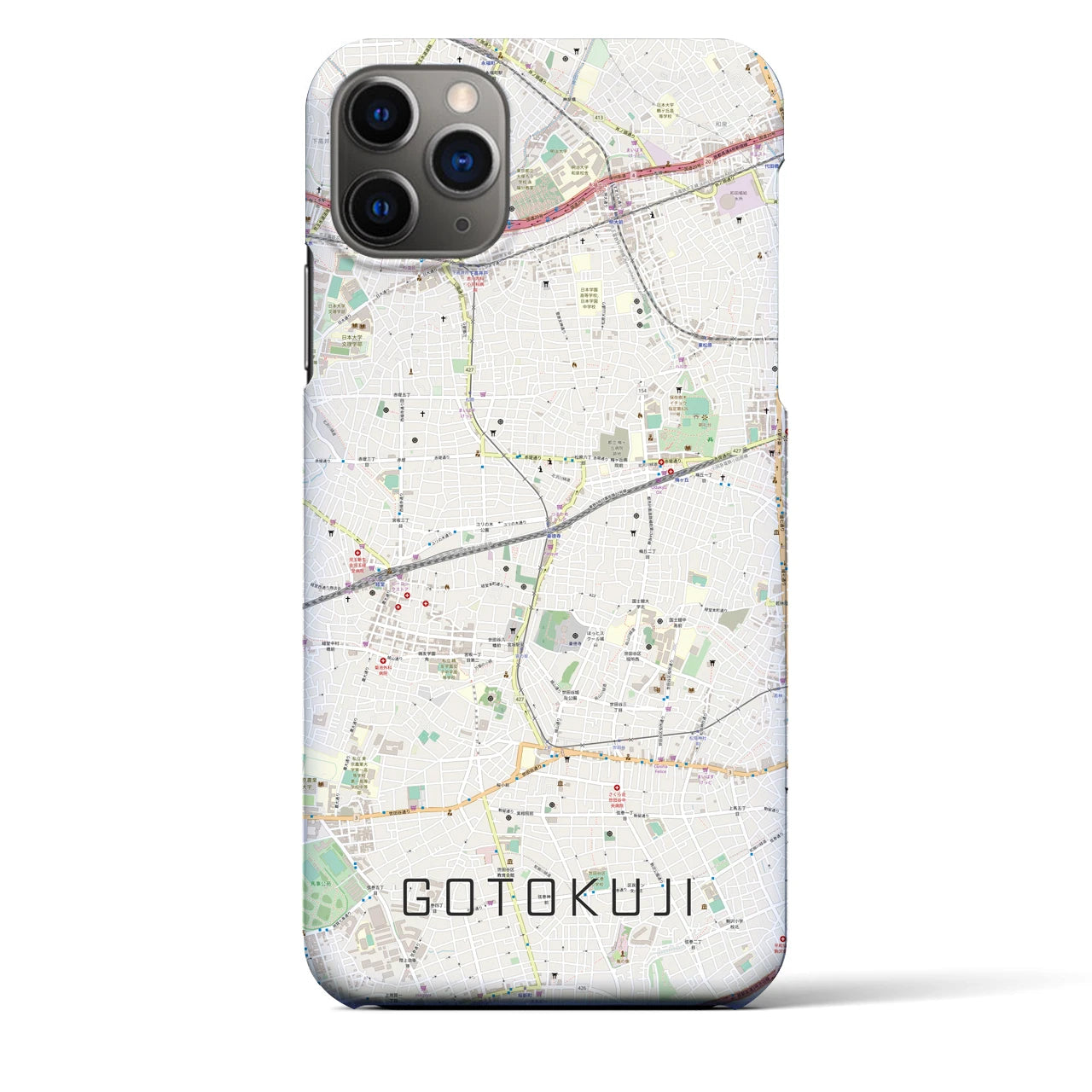 【豪徳寺(東京都)】地図柄iPhoneケース(バックカバータイプ)
